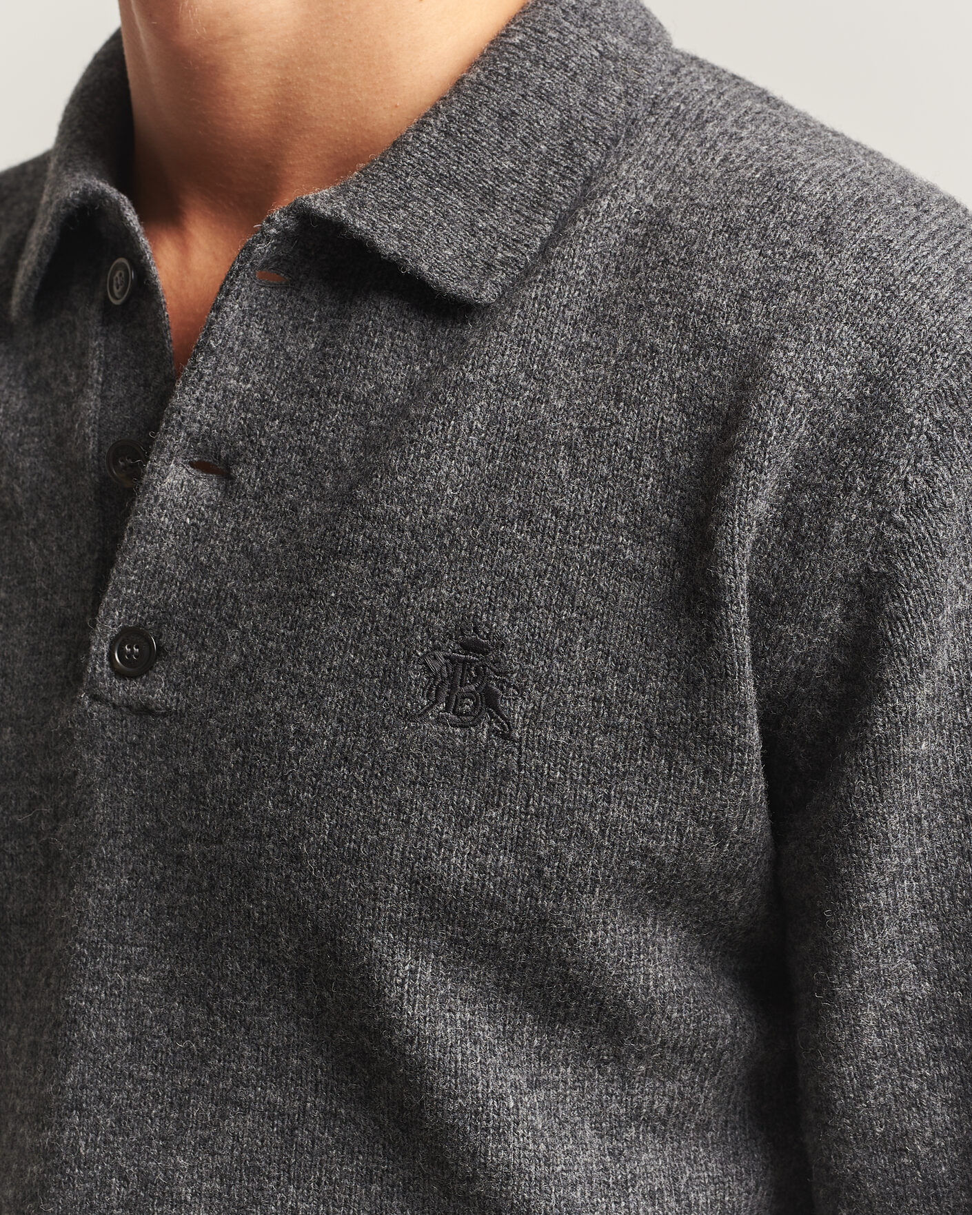 Herre | Trøjer | Baracuta | Shetland Polo Mid Grey