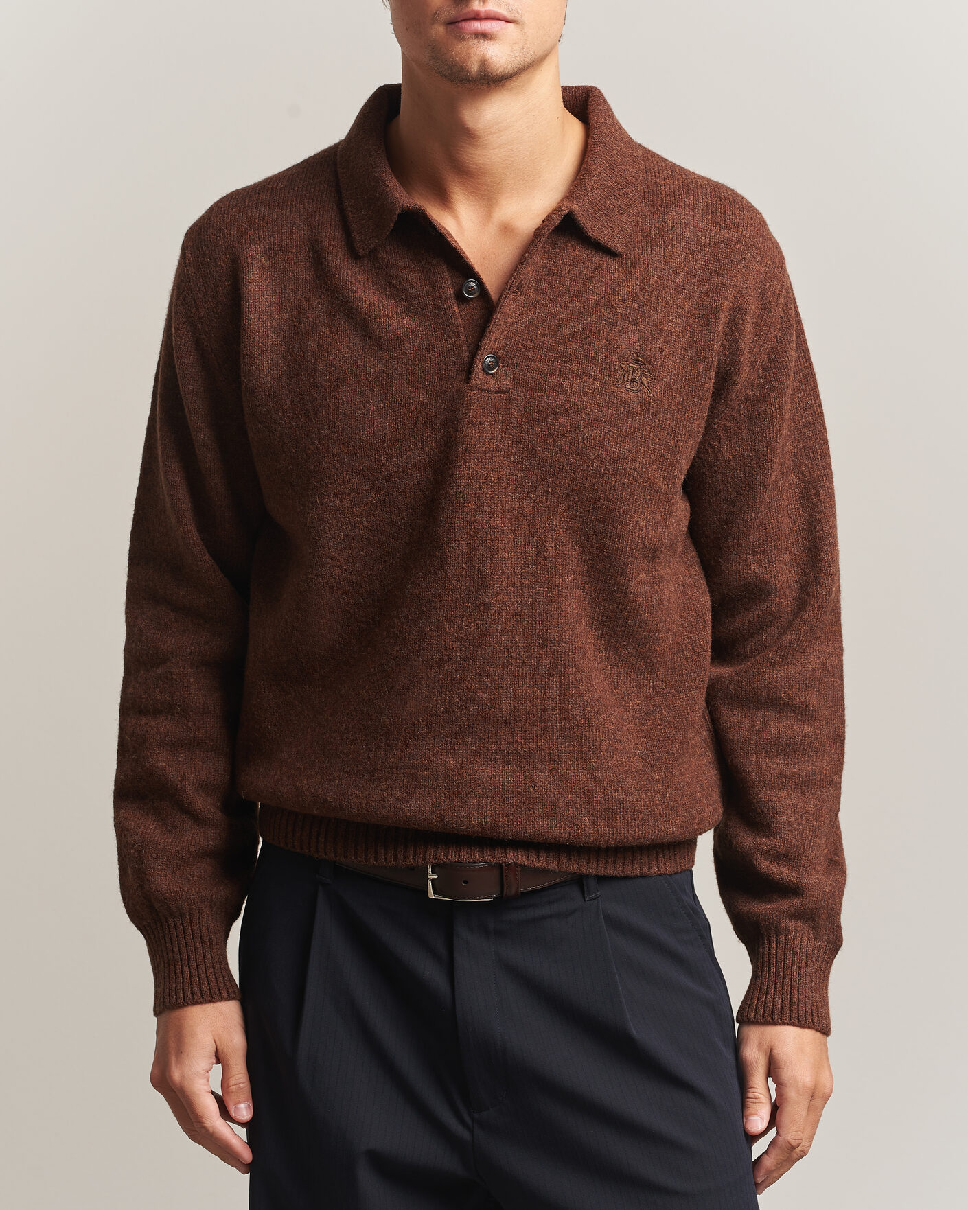 Herre | Trøjer | Baracuta | Shetland Polo Slate Black