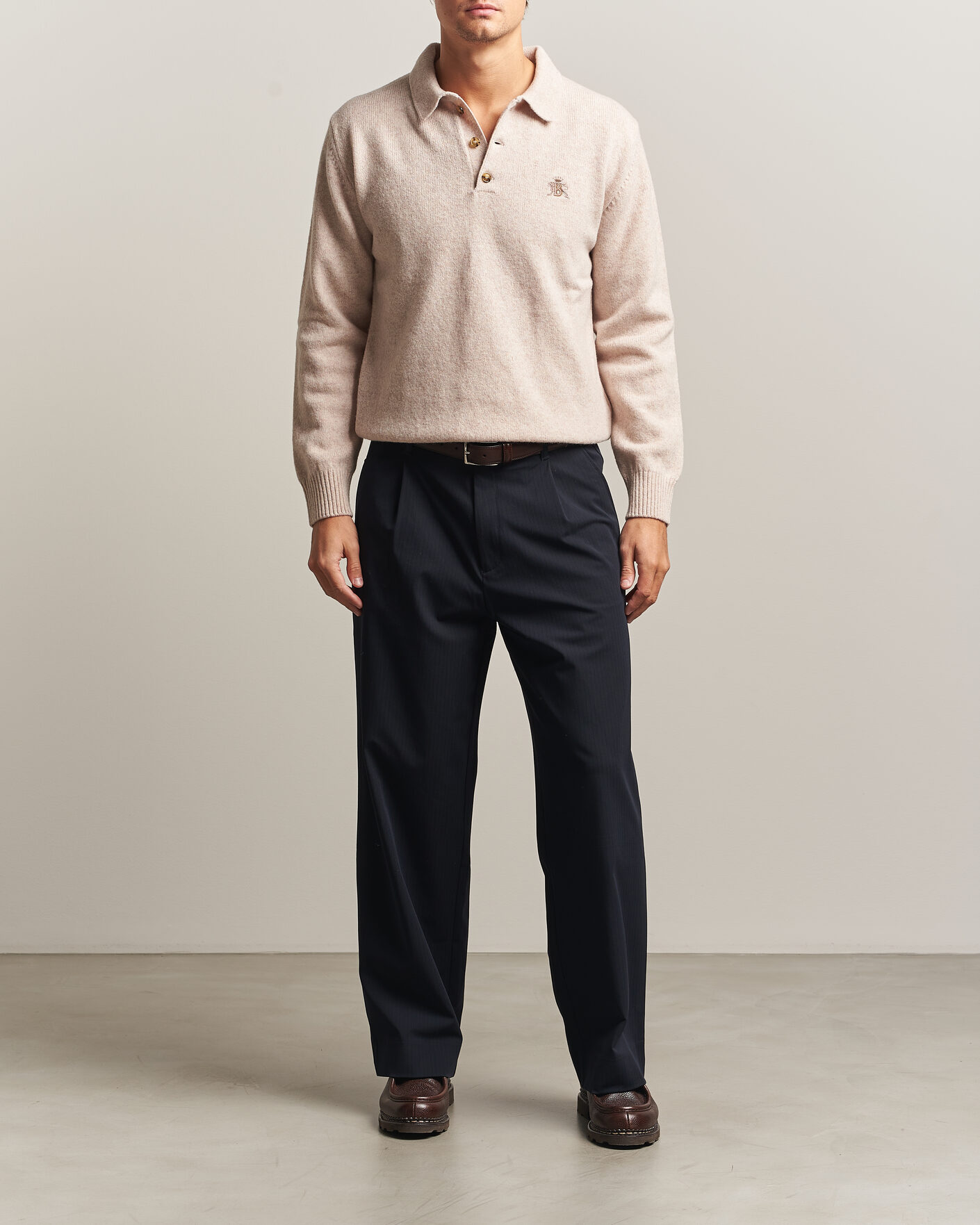 Herre | Trøjer | Baracuta | Shetland Polo Antique White
