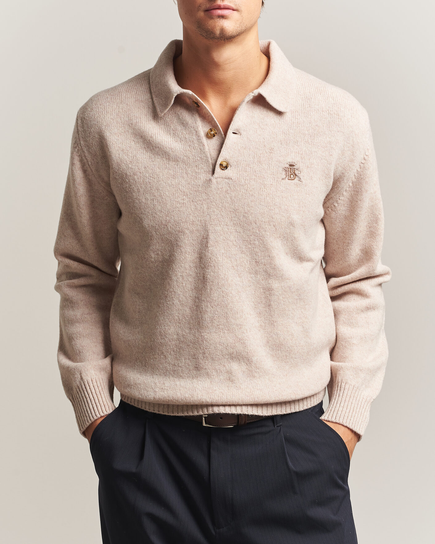 Herre | Trøjer | Baracuta | Shetland Polo Antique White
