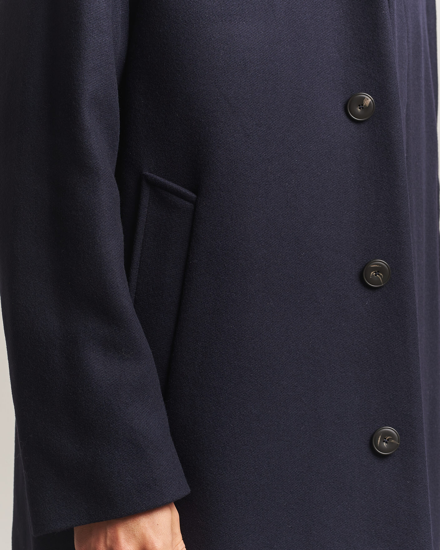 Herre | Jakker | Sunflower | Wool Blend Winter Coat Navy