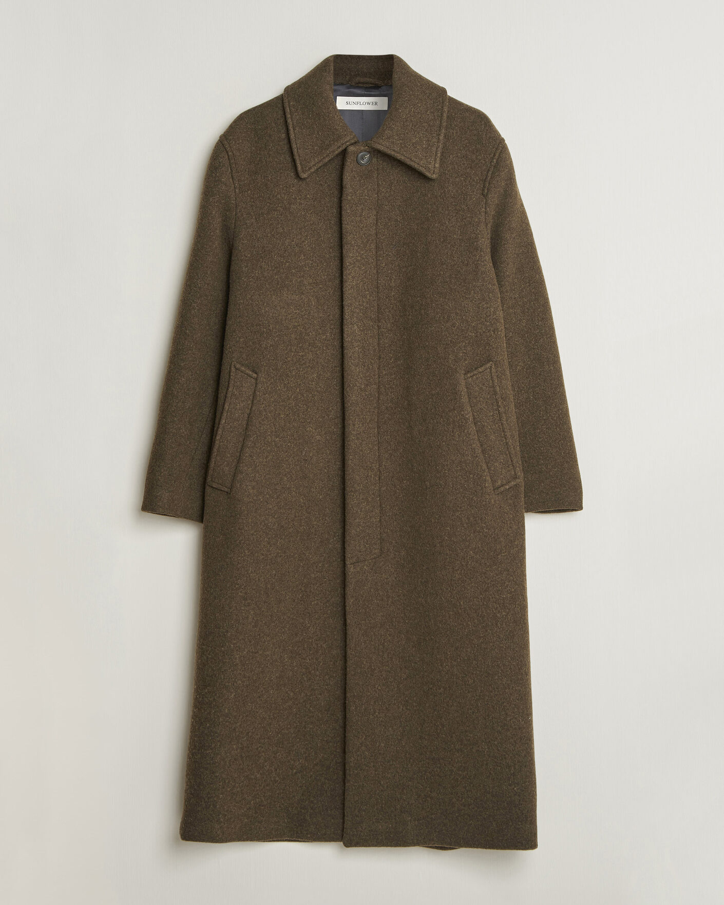 Herre | Jakker | Sunflower | Wool Blend Winter Coat Green Moss