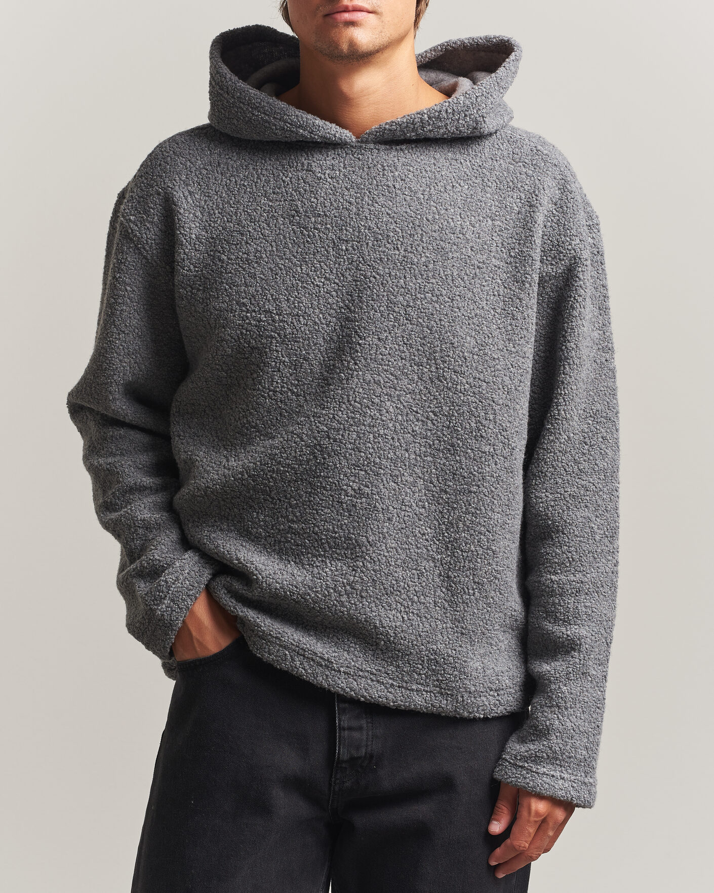 Herre | Trøjer | Sunflower | Wool Hoodie Grey Melange