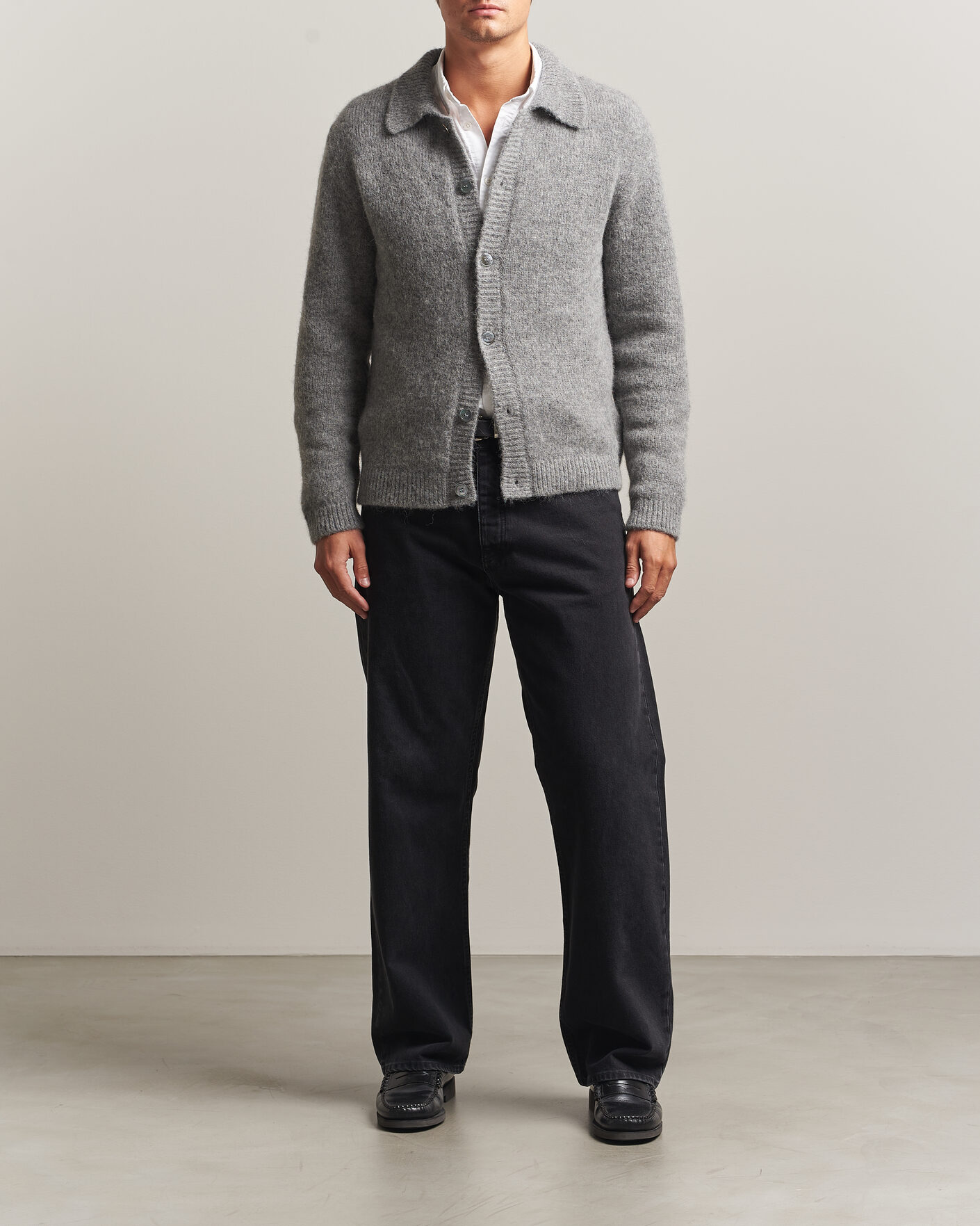 Herre | Trøjer | Sunflower | Alpacka Cardigan Grey Melange