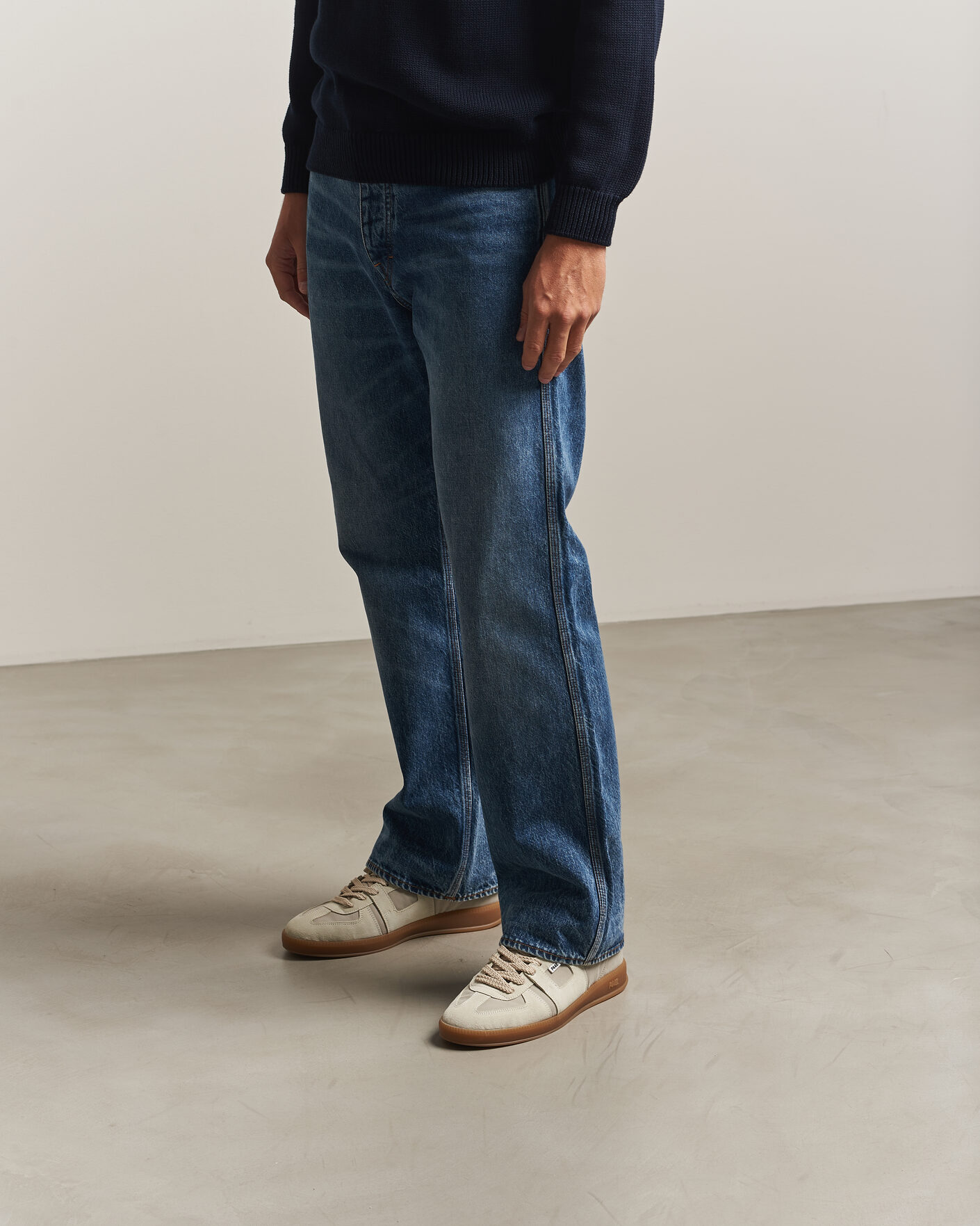 Herre | Sneakers | P448 | Monza Suede Sneaker Beige/White