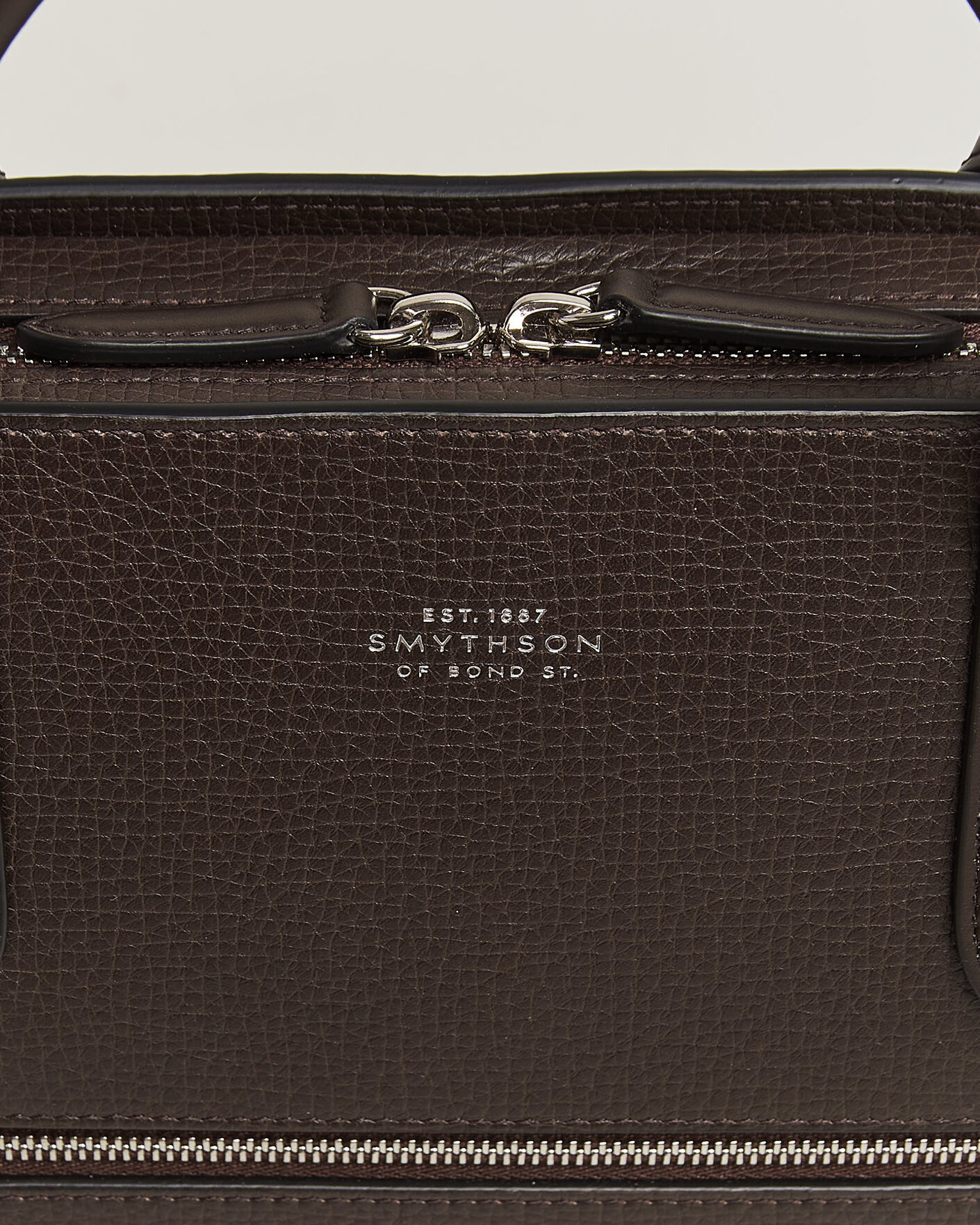 Herre | Tasker | Smythson | Ludlow Ultra Slim Briefcase With Zip Front Dark Brown