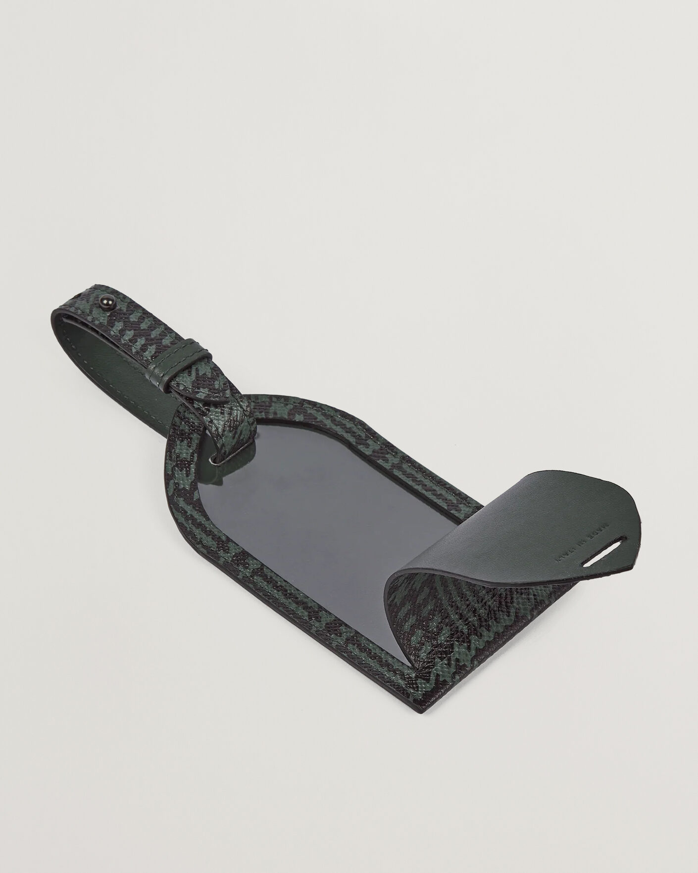 Herre | Til hjemmet | Smythson | Panama Tweed Luggage Tag Slate Green