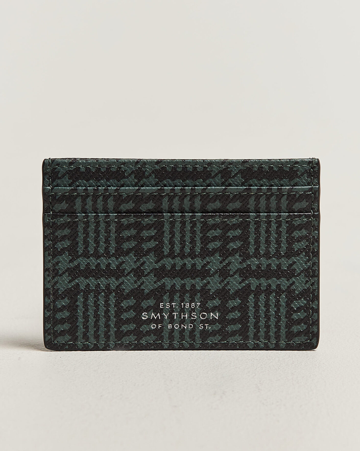Herre | Punge | Smythson | Panama Tweed Flat Cardholder Slate Green
