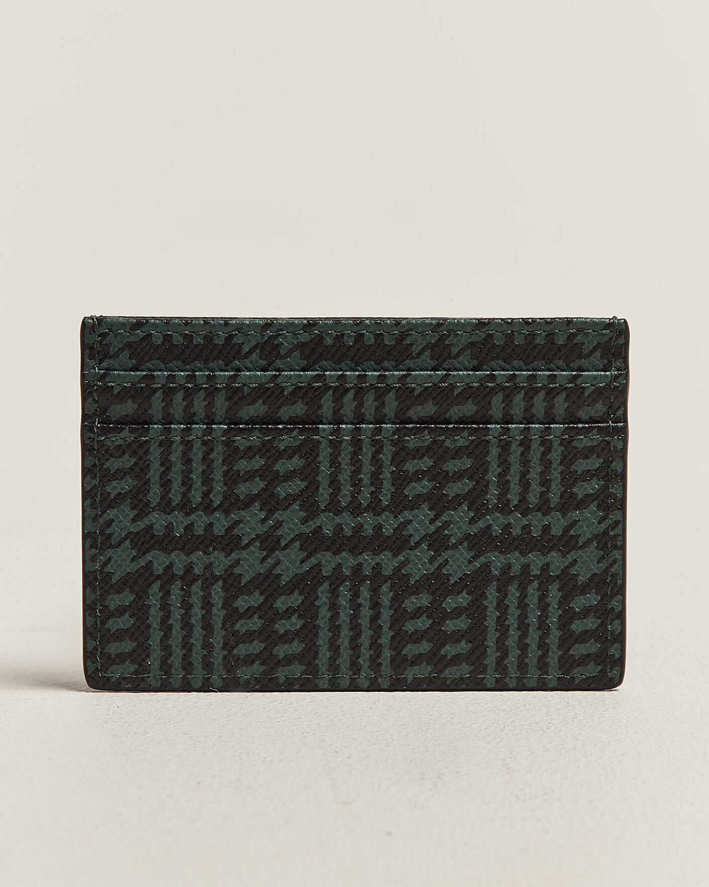 Herre | Punge | Smythson | Panama Tweed Flat Cardholder Slate Green