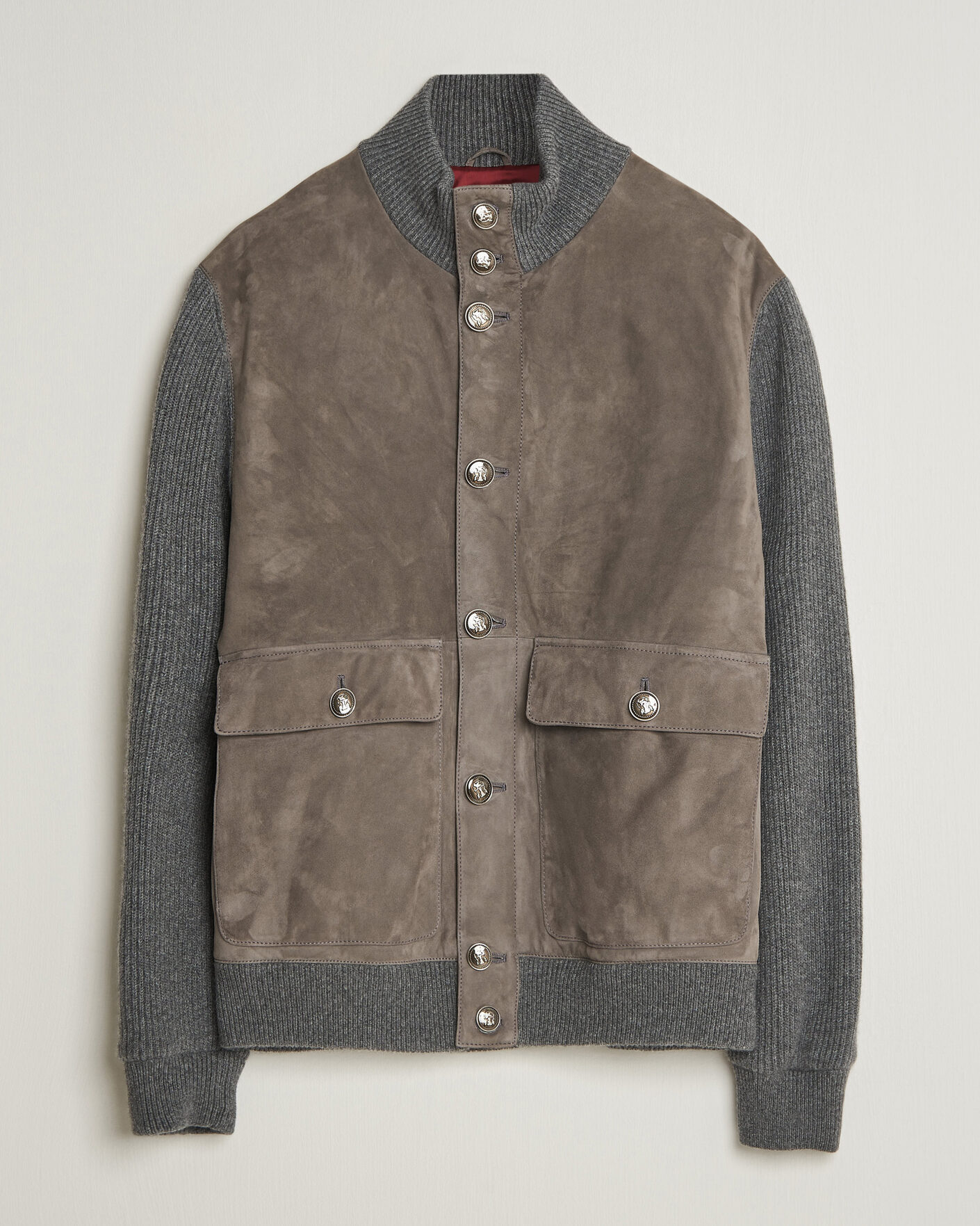 Herre | Jakker | Brunello Cucinelli | Cashmere/Suede Down Jacket Grey Melange