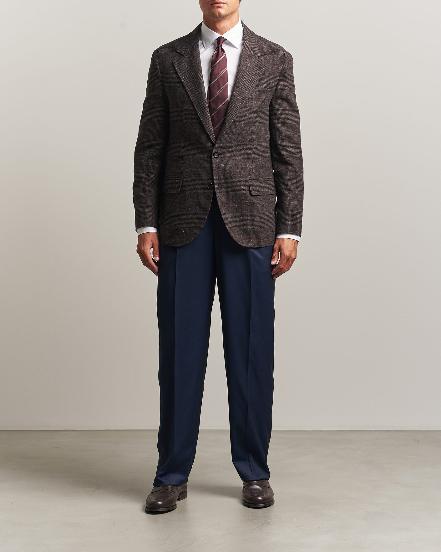 Herre | Blazere & jakker | Brunello Cucinelli | Cashmere/Silk Prince Of Wales Blazer Dark Brown