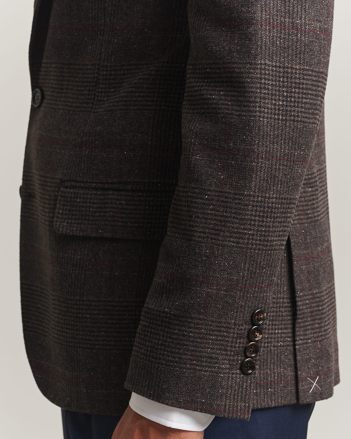 Herre | Blazere & jakker | Brunello Cucinelli | Cashmere/Silk Prince Of Wales Blazer Dark Brown