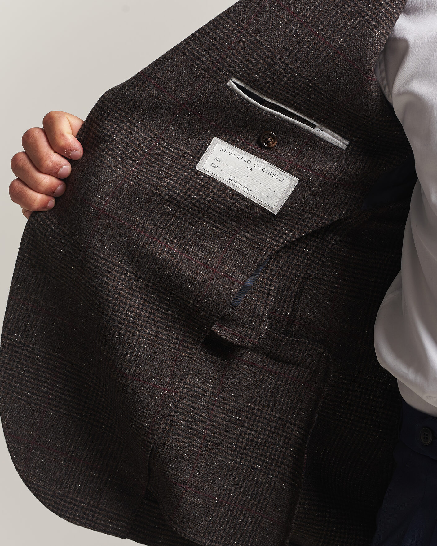 Herre | Blazere & jakker | Brunello Cucinelli | Cashmere/Silk Prince Of Wales Blazer Dark Brown