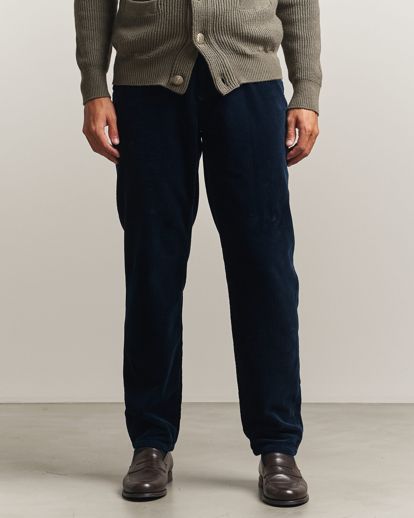 Herre | Bukser | Brunello Cucinelli | Leisure Fit Corduroy 5-Pocket Pants Navy
