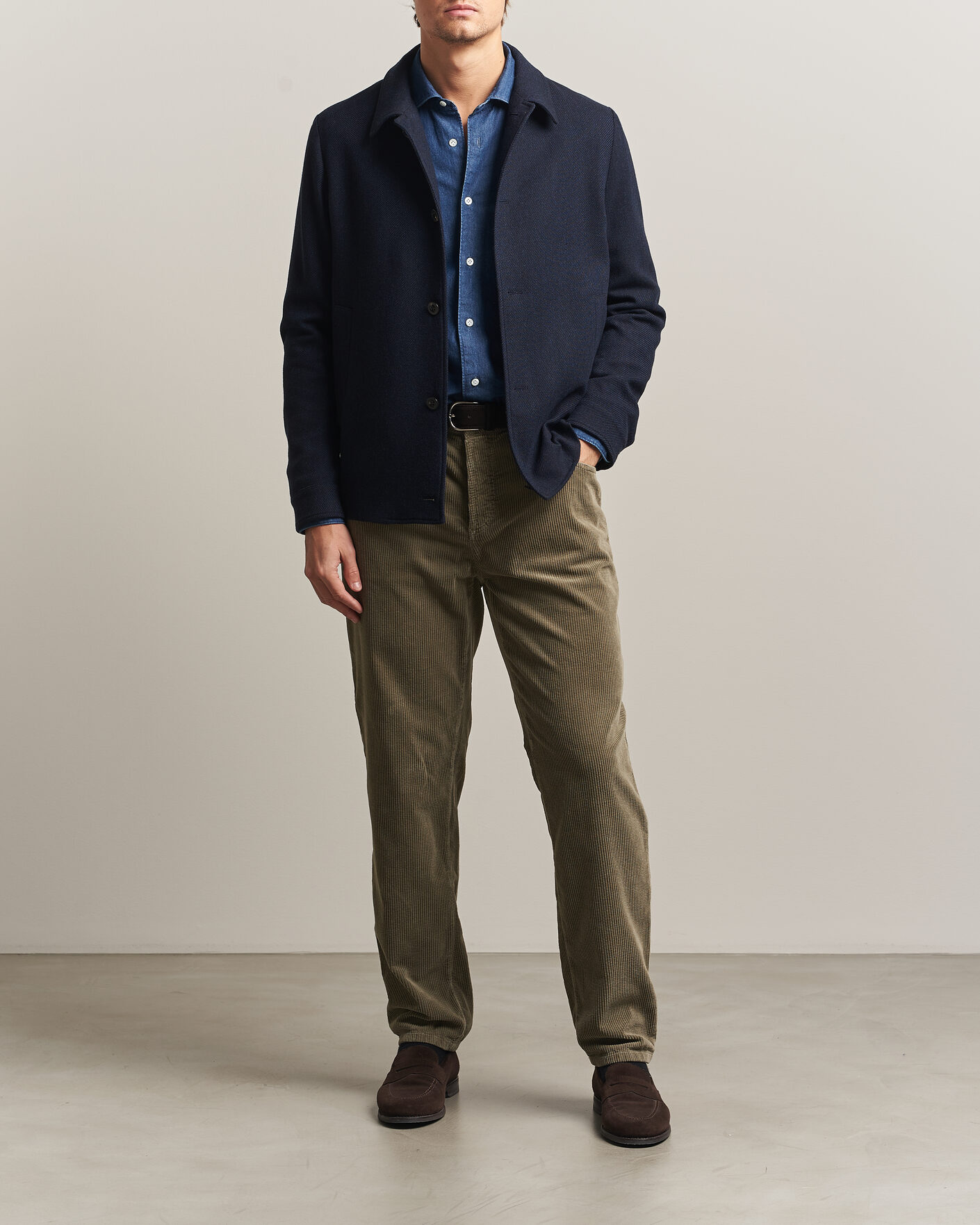 Herre | Bukser | Brunello Cucinelli | Leisure Fit Corduroy 5-Pocket Pants Olive