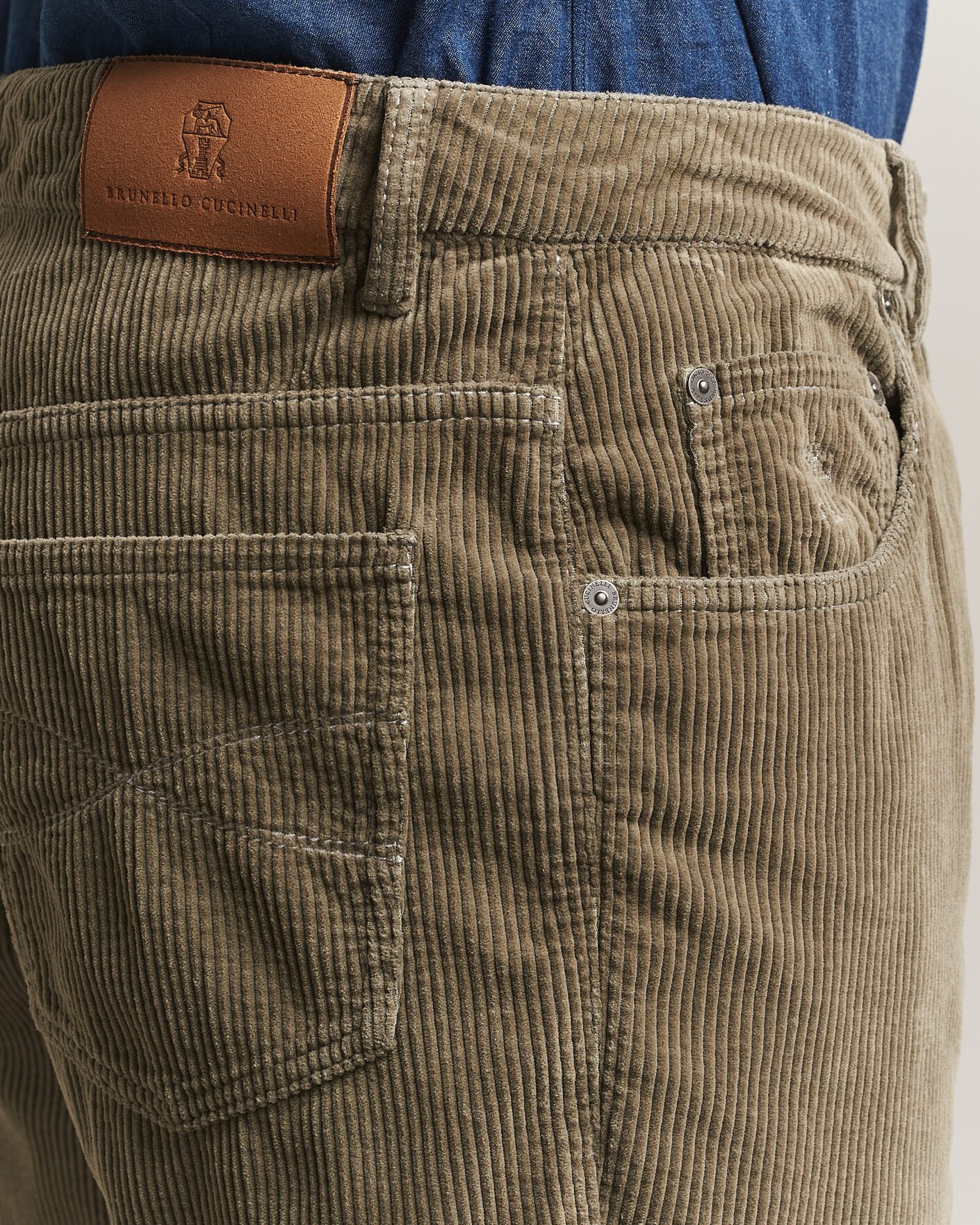 Herre | Bukser | Brunello Cucinelli | Leisure Fit Corduroy 5-Pocket Pants Olive