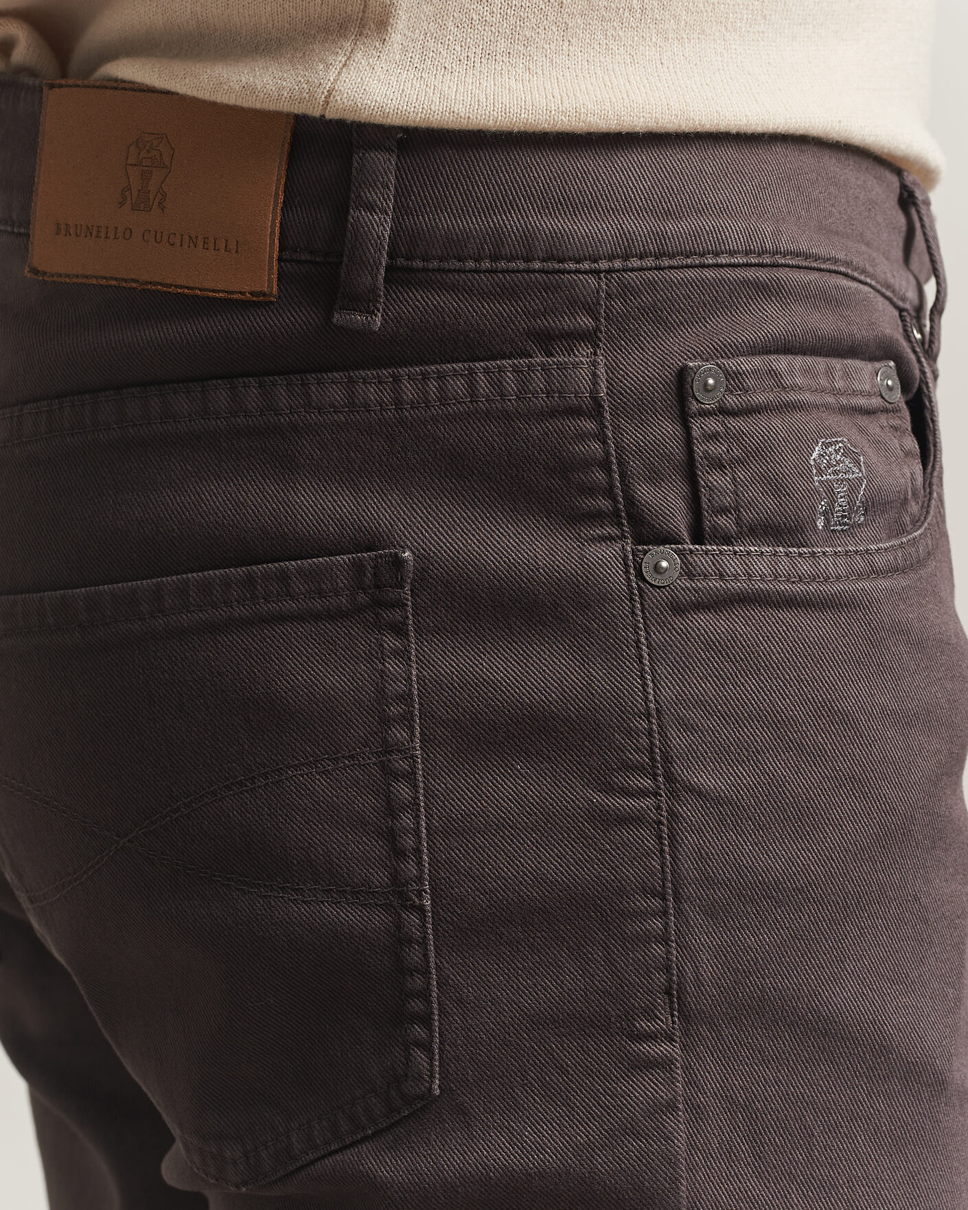 Herre | Bukser | Brunello Cucinelli | Slim Fit Bull Denim Pants Dark Brown
