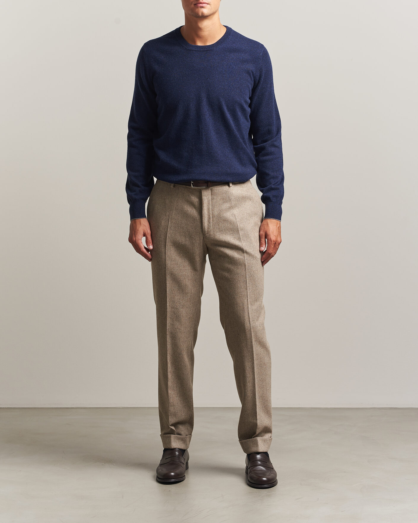 Herre | Trøjer | Brunello Cucinelli | 2 Ply Cashmere Pullover Marine