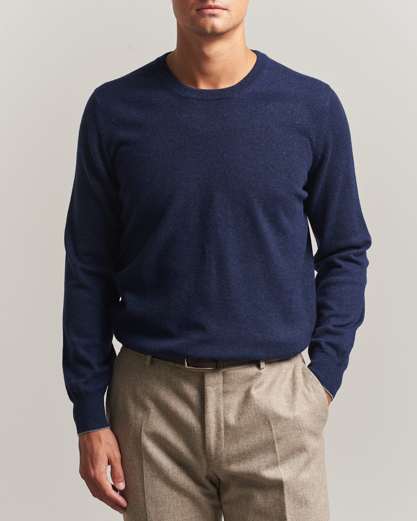 Herre | Trøjer | Brunello Cucinelli | 2 Ply Cashmere Pullover Marine