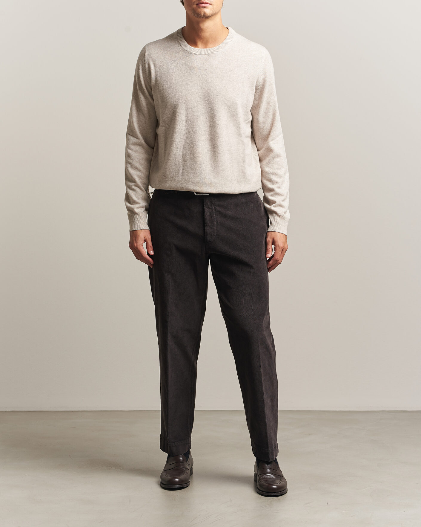 Herre | Trøjer | Brunello Cucinelli | 2 Ply Cashmere Pullover Oyster