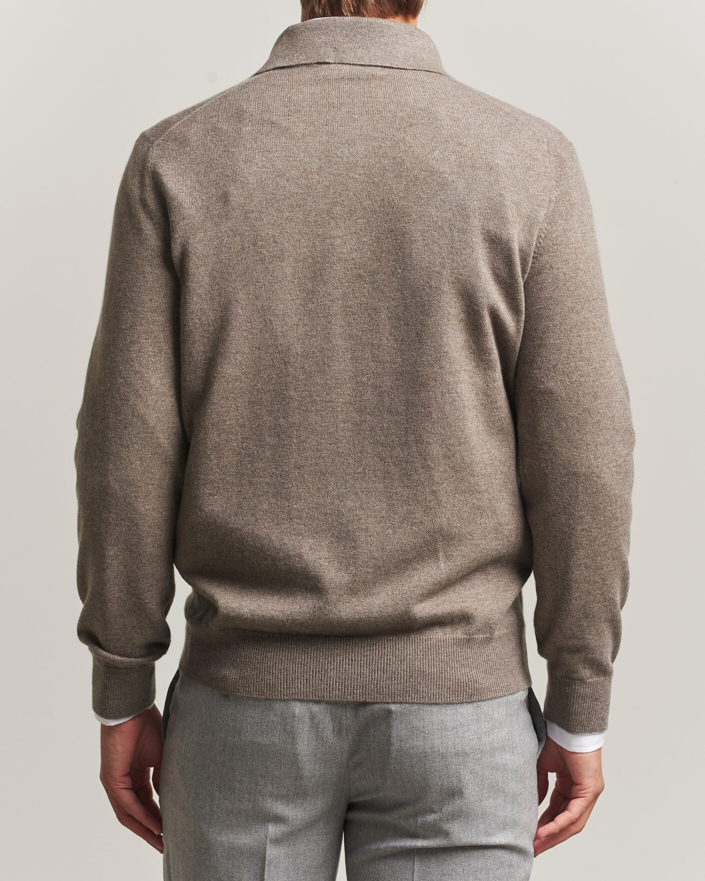 Herre | Trøjer | Brunello Cucinelli | 2 Ply Cashmere Long Sleeve Polo Brown