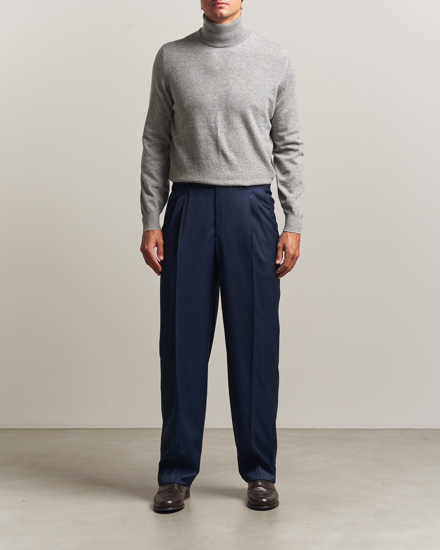 Herre | Trøjer | Brunello Cucinelli | 2 Ply Cashmere Rollneck Grey Melange