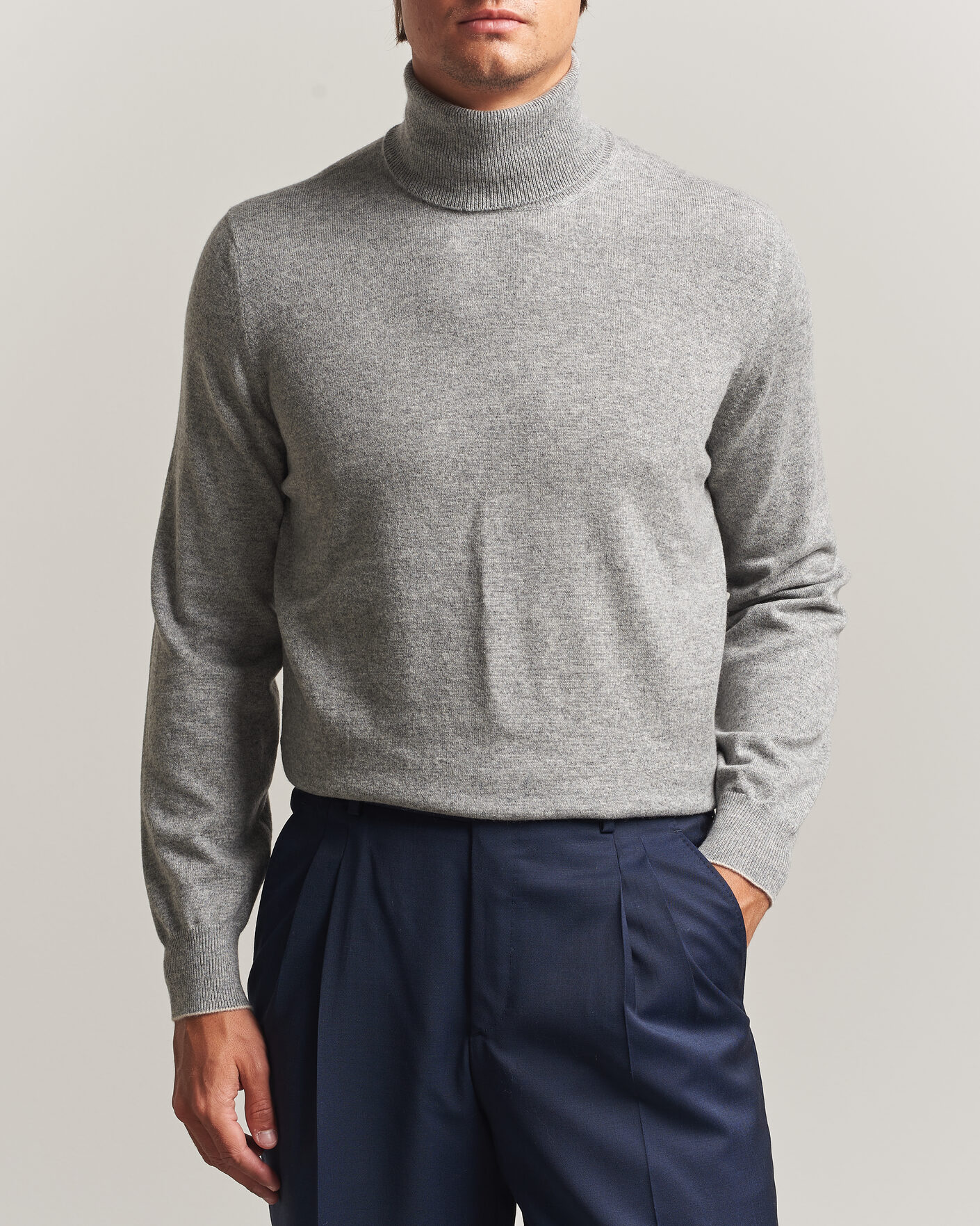 Herre | Trøjer | Brunello Cucinelli | 2 Ply Cashmere Rollneck Grey Melange