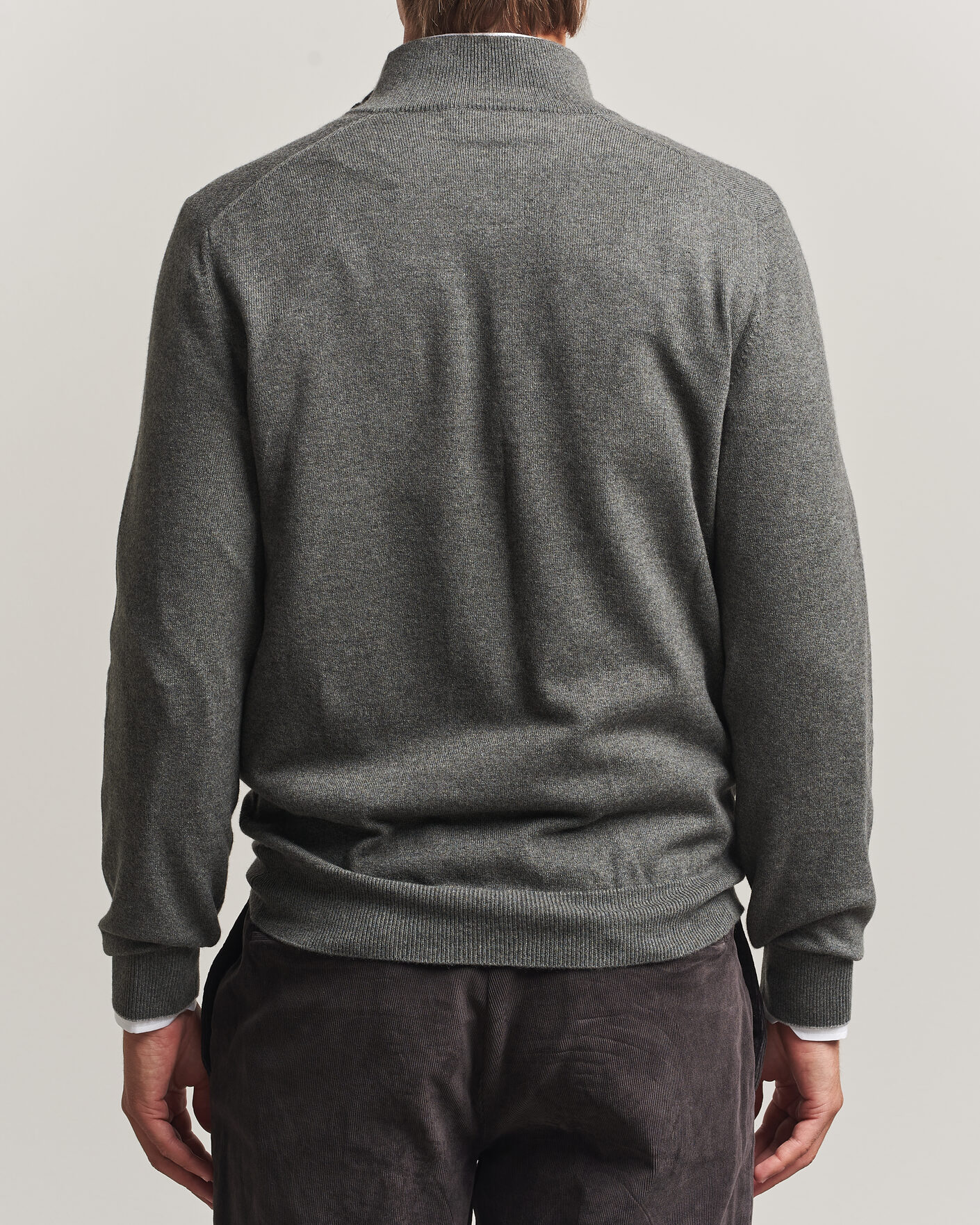 Herre | Trøjer | Brunello Cucinelli | 2 Ply Cashmere Half Zip Forest Green