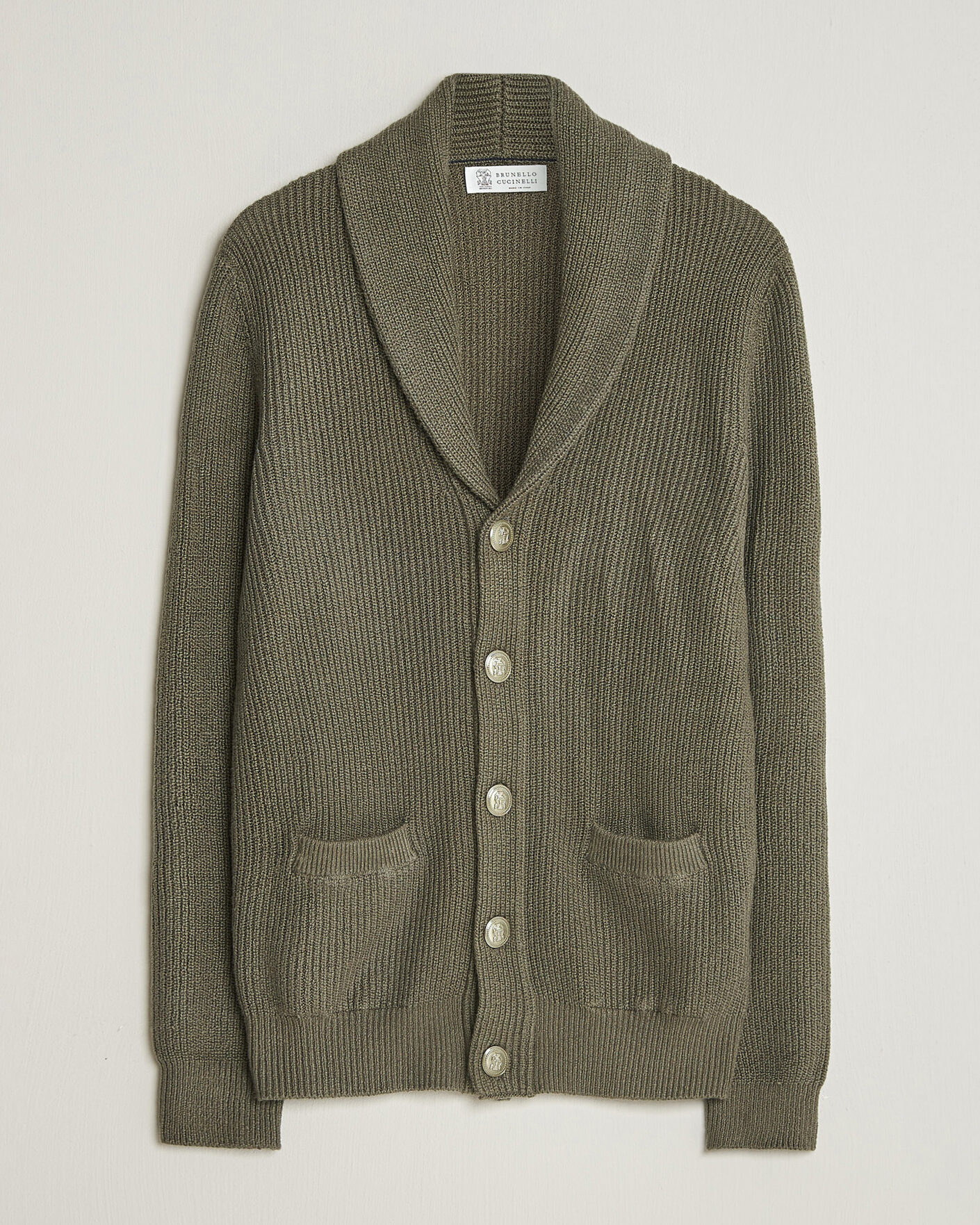 Herre | Trøjer | Brunello Cucinelli | Shawl Collar Cardigan Forest Green