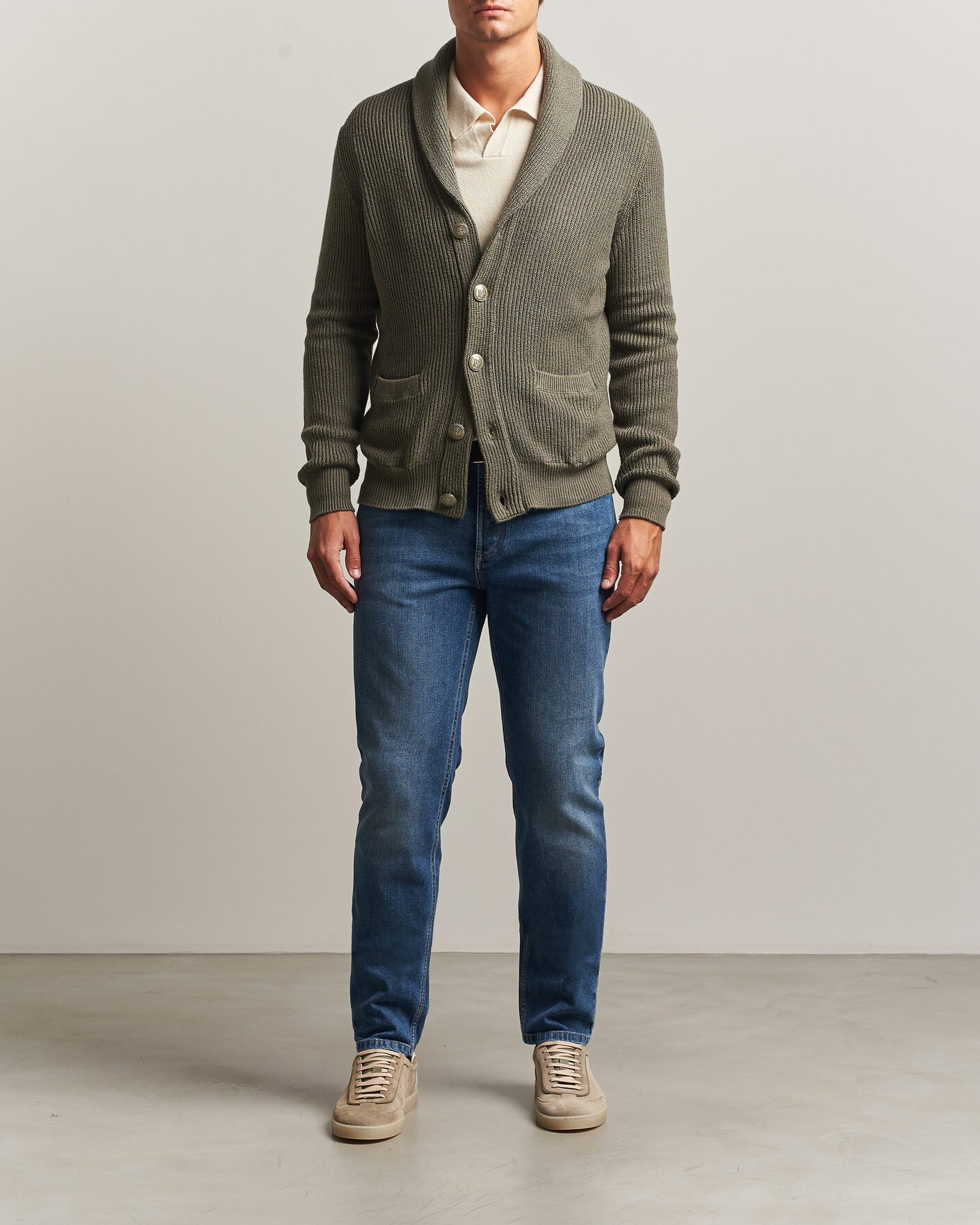 Herre | Trøjer | Brunello Cucinelli | Shawl Collar Cardigan Forest Green