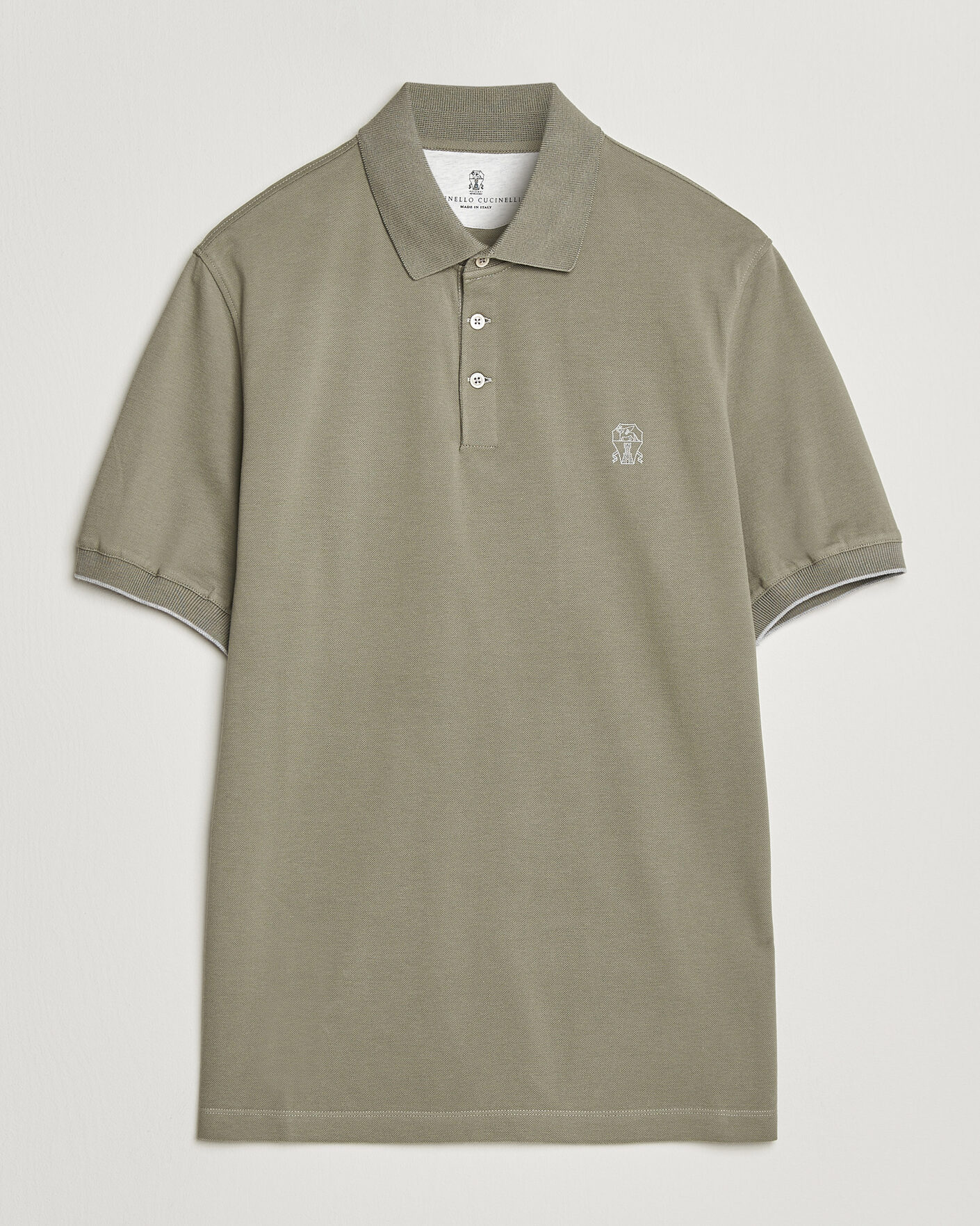 Herre | Polotrøjer | Brunello Cucinelli | Short Sleeve Logo Polo Olive