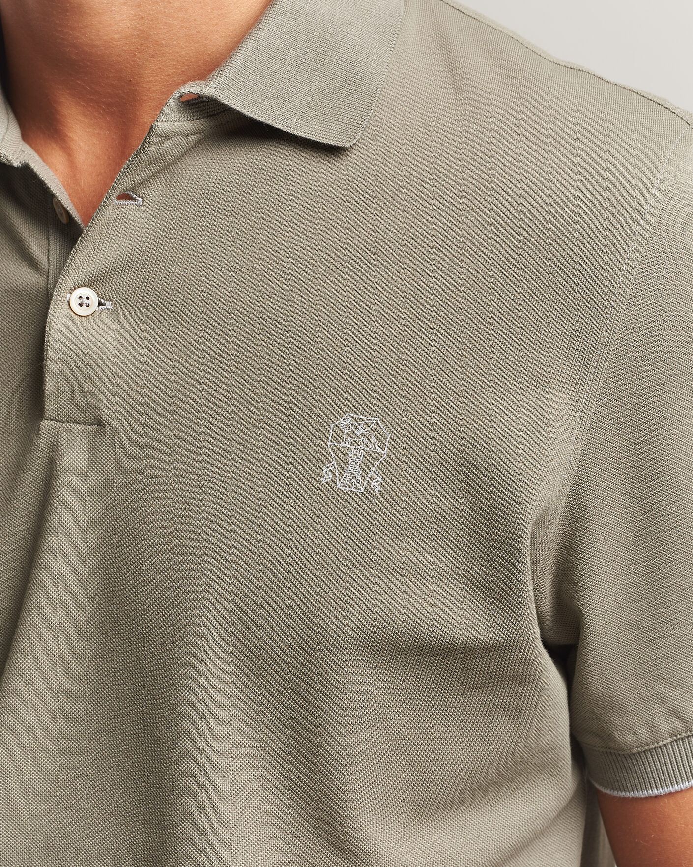 Herre | Polotrøjer | Brunello Cucinelli | Short Sleeve Logo Polo Olive