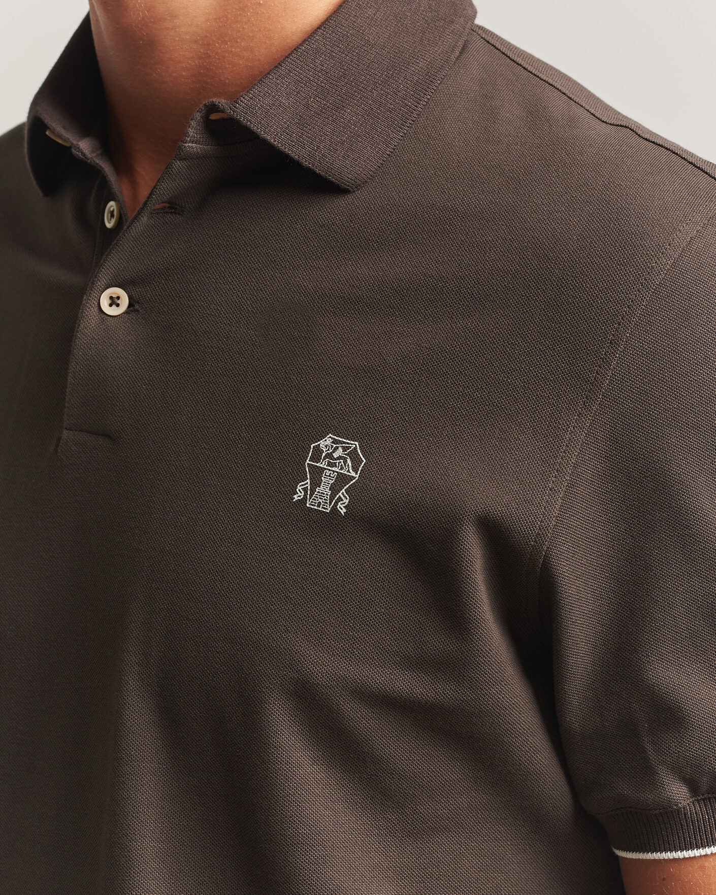 Herre | Polotrøjer | Brunello Cucinelli | Short Sleeve Logo Polo Dark Brown