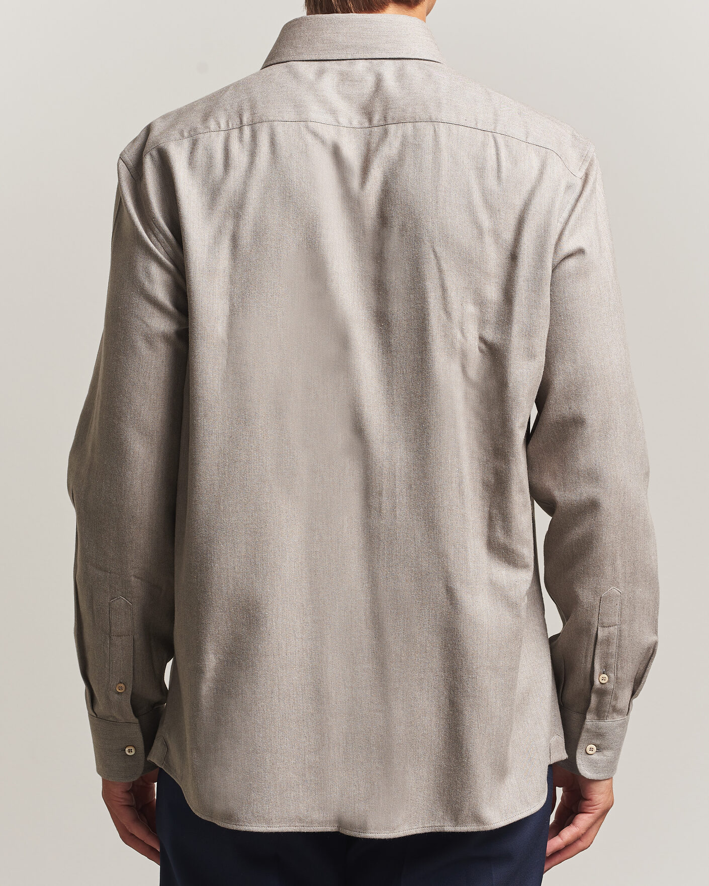 Herre | Skjorter | Brunello Cucinelli | Cotton Flannel Shirt Granite