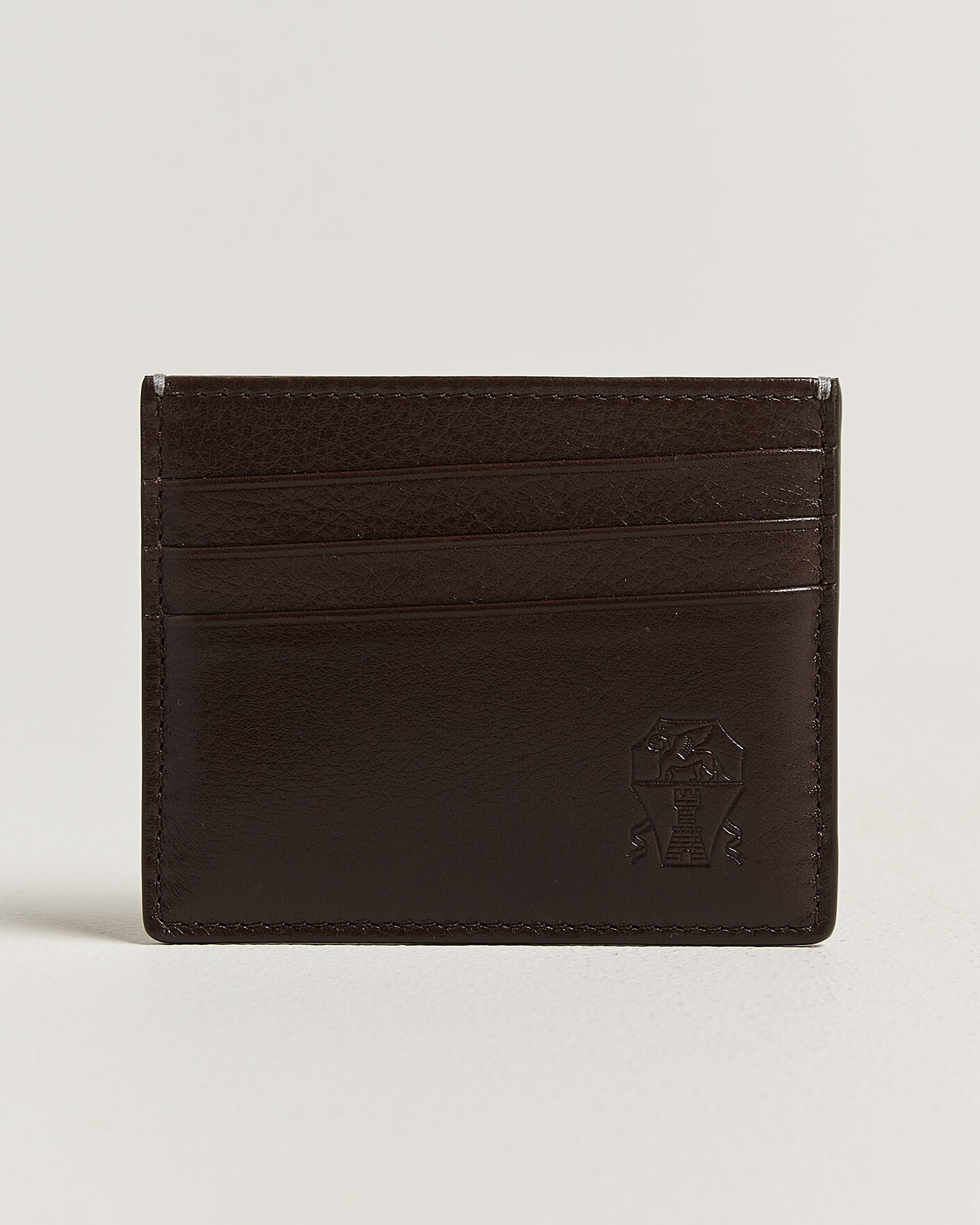 Herre | Punge | Brunello Cucinelli | Grain Leather Card Holder Dark Brown