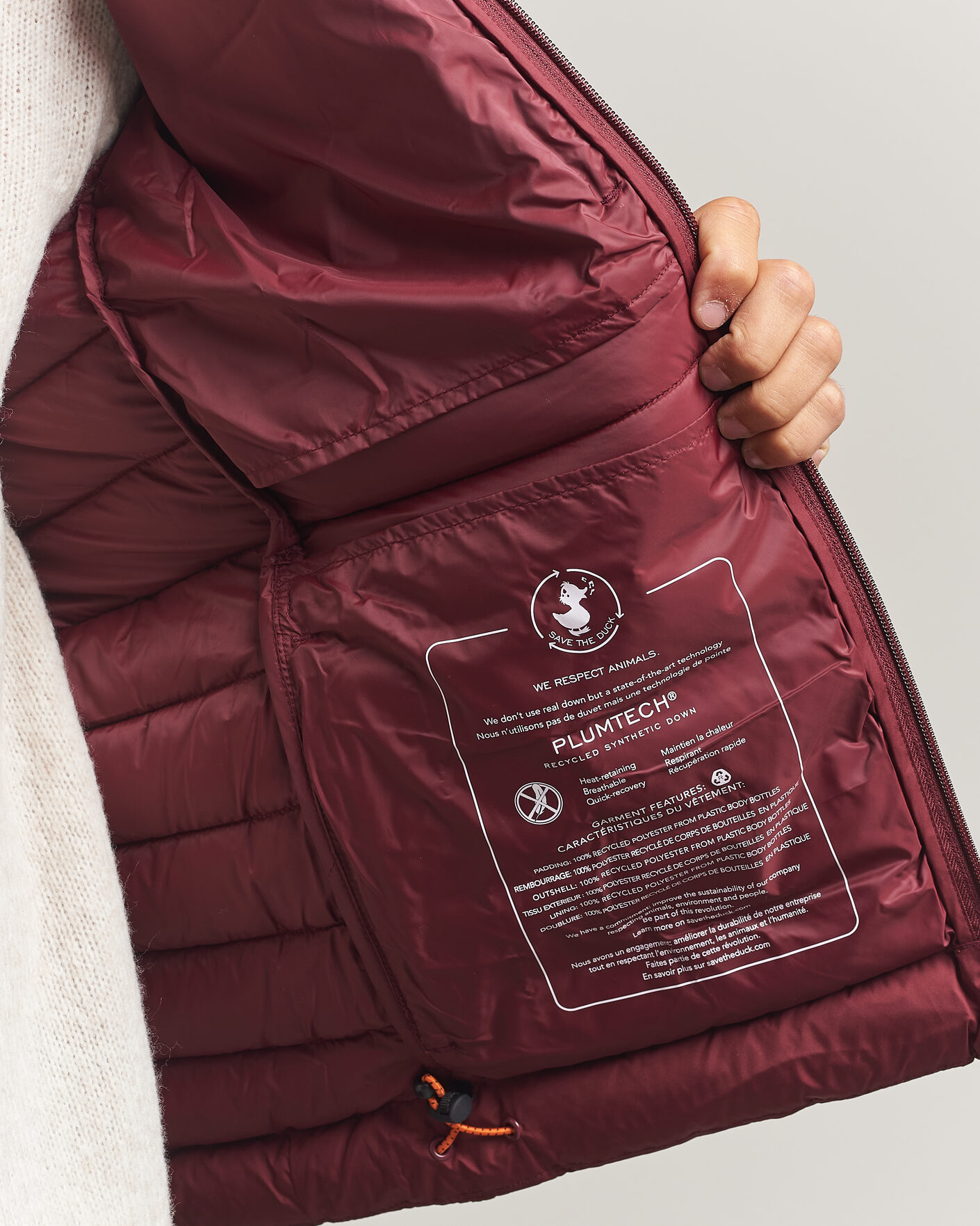 Herre | Jakker | Save The Duck | Juncus Matt Lightweight Hood Jacket Wine Red