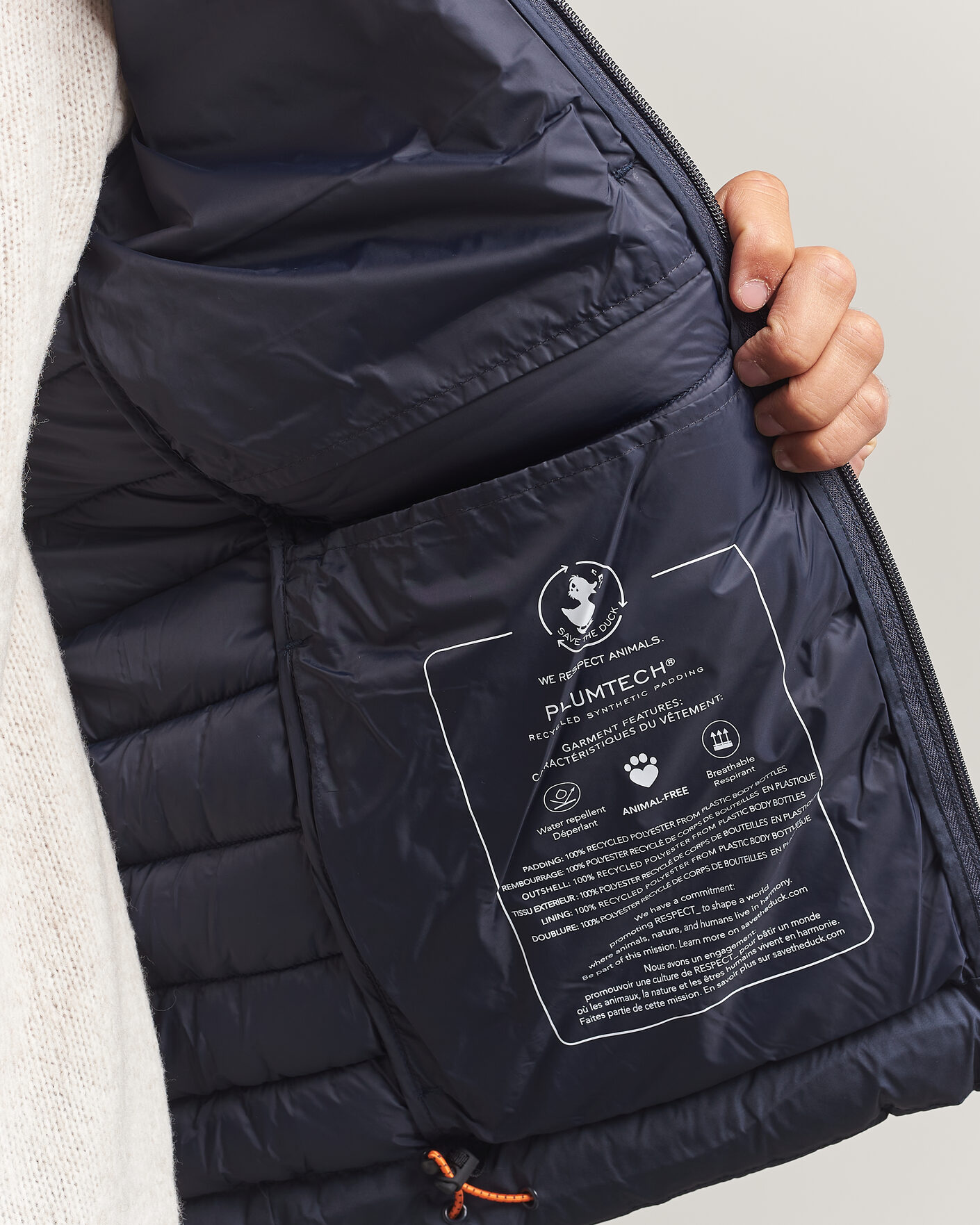 Herre | Jakker | Save The Duck | Juncus Matt Lightweight Hood Jacket Blue Black