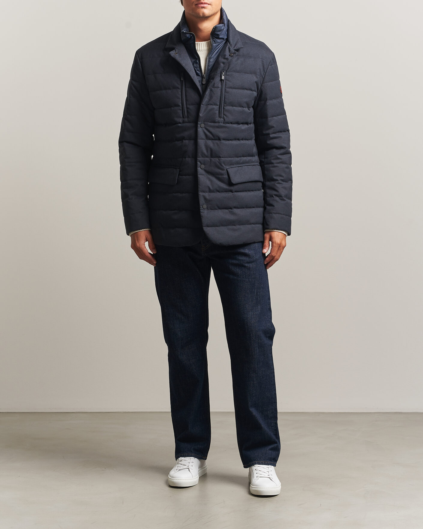 Herre | Jakker | Save The Duck | Felipe Padded Flannel Jacket Navy Blue