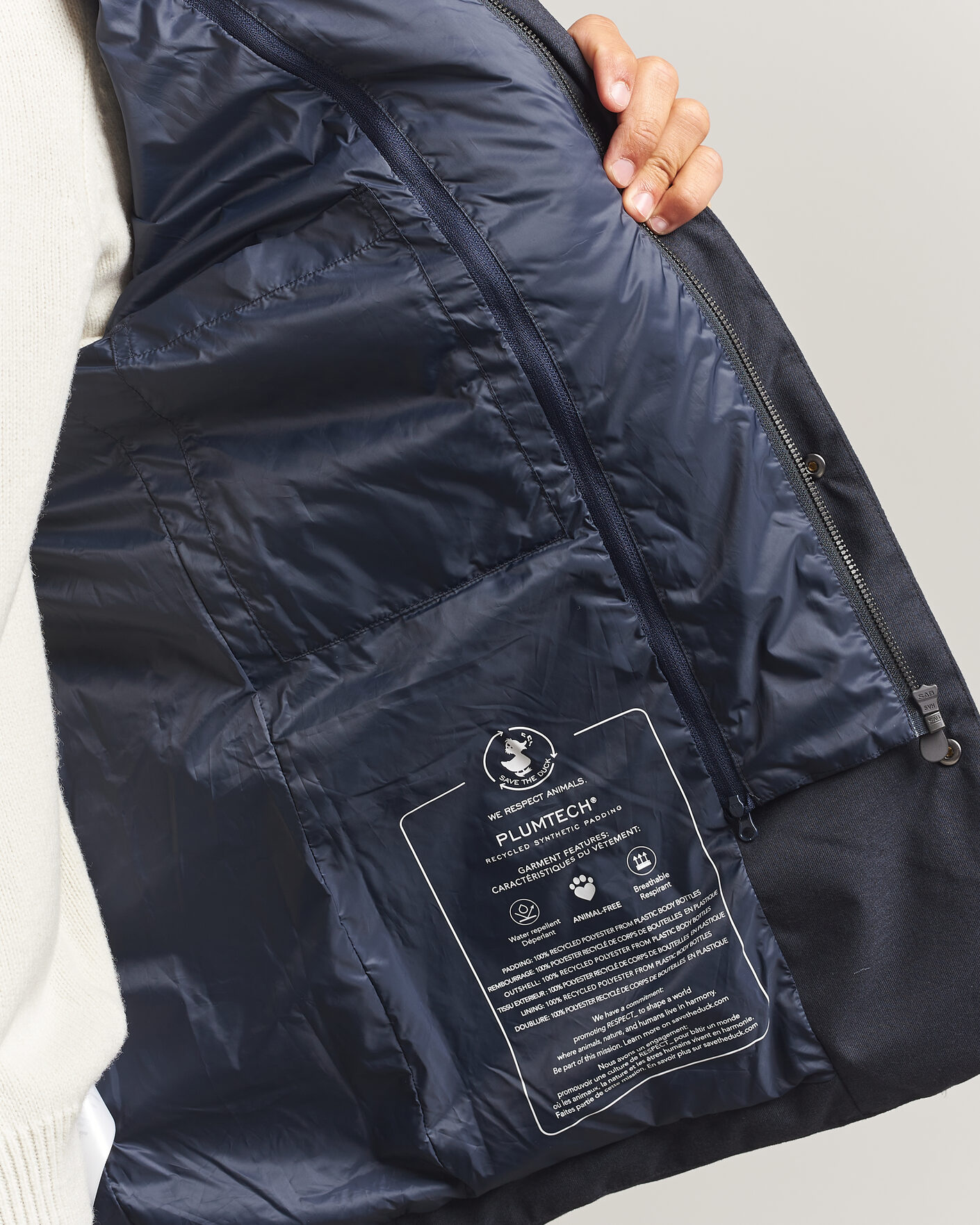 Herre | Jakker | Save The Duck | Felipe Padded Flannel Jacket Navy Blue