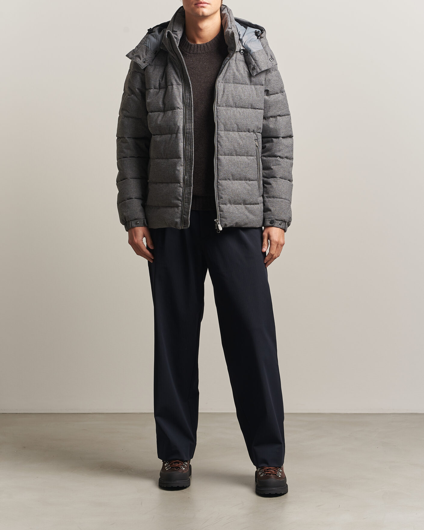 Herre | Jakker | Save The Duck | Constantin Padded Flannel Jacket Mid Grey Melange