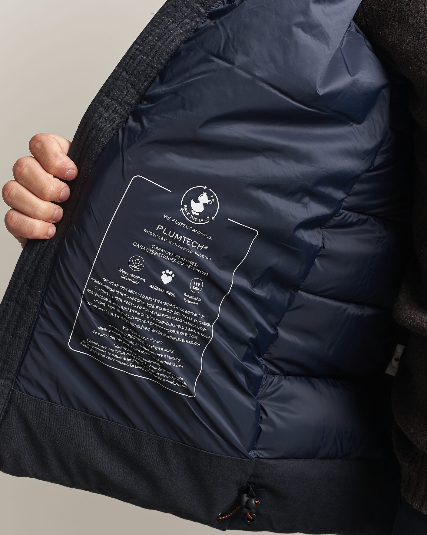 Herre | Jakker | Save The Duck | Constantin Padded Flannel Jacket Navy Blue Melange