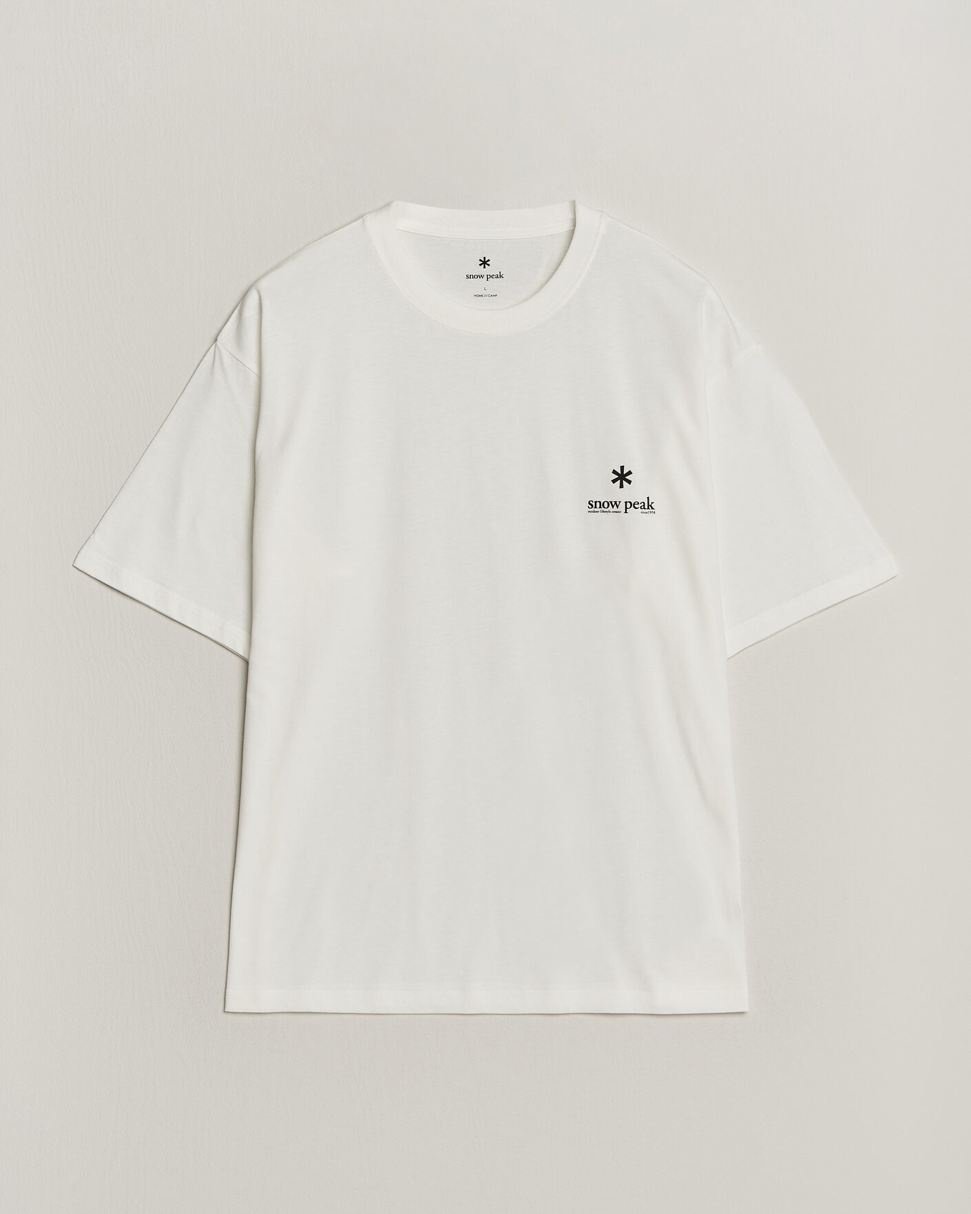 Herre | T-Shirts | Snow Peak | Soft Cotton Relaxed Logo T-Shirt Off White