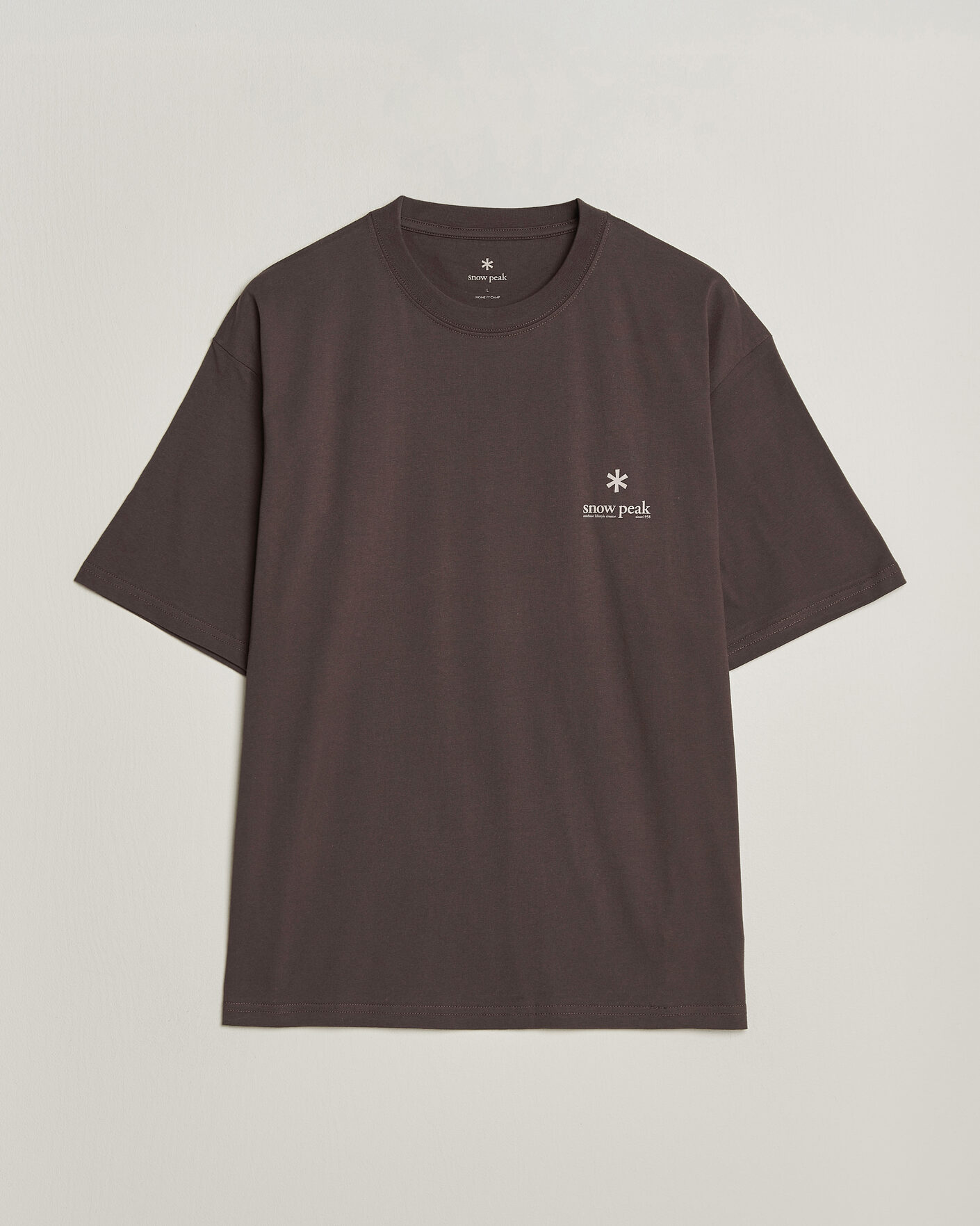 Herre | T-Shirts | Snow Peak | Soft Cotton Relaxed Logo T-Shirt Brown