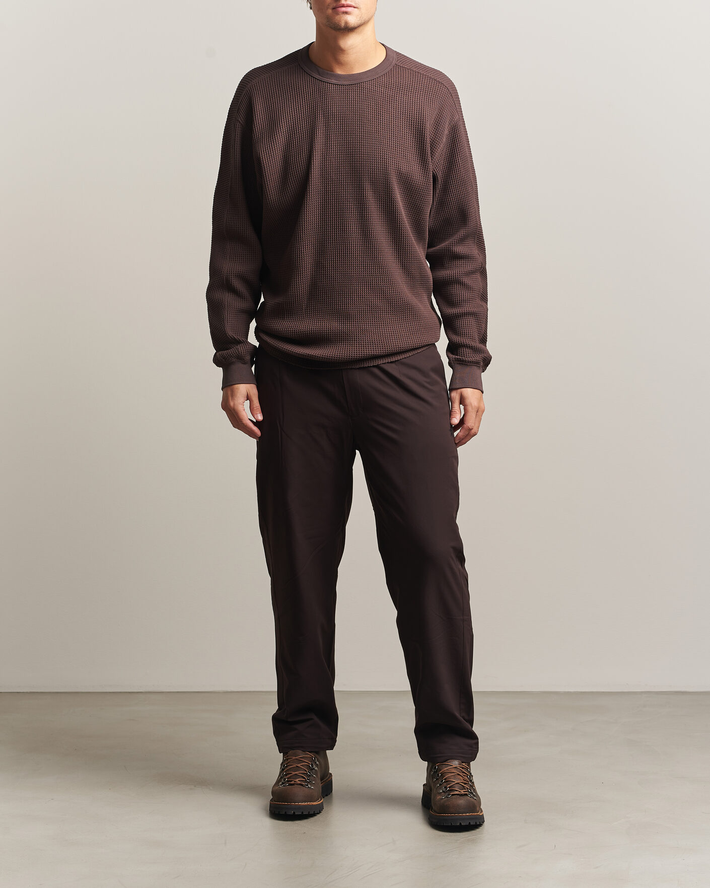 Herre | Trøjer | Snow Peak | Heavyweight Waffle Pullover Dark Brown