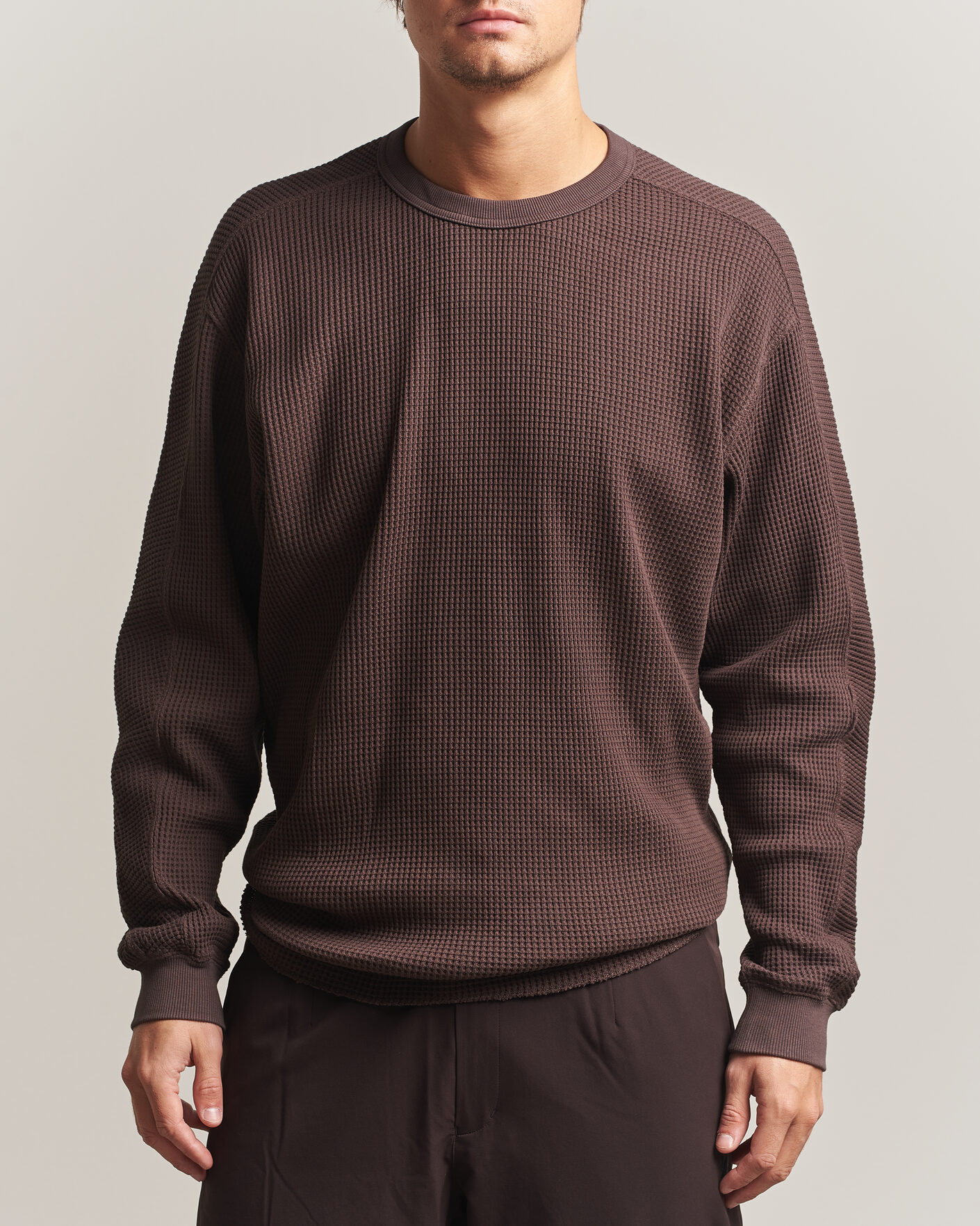 Herre | Trøjer | Snow Peak | Heavyweight Waffle Pullover Dark Brown
