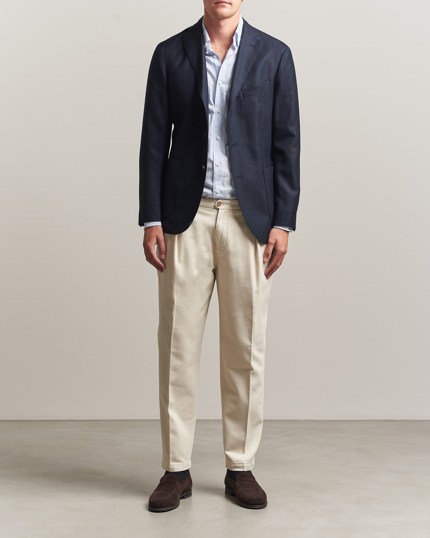 Herre | Bukser | Briglia 1949 | Portobello Loose Fit Cotton Trousers Ecru
