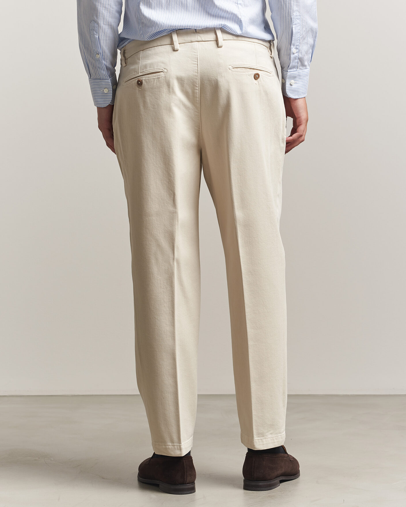 Herre | Bukser | Briglia 1949 | Portobello Loose Fit Cotton Trousers Ecru