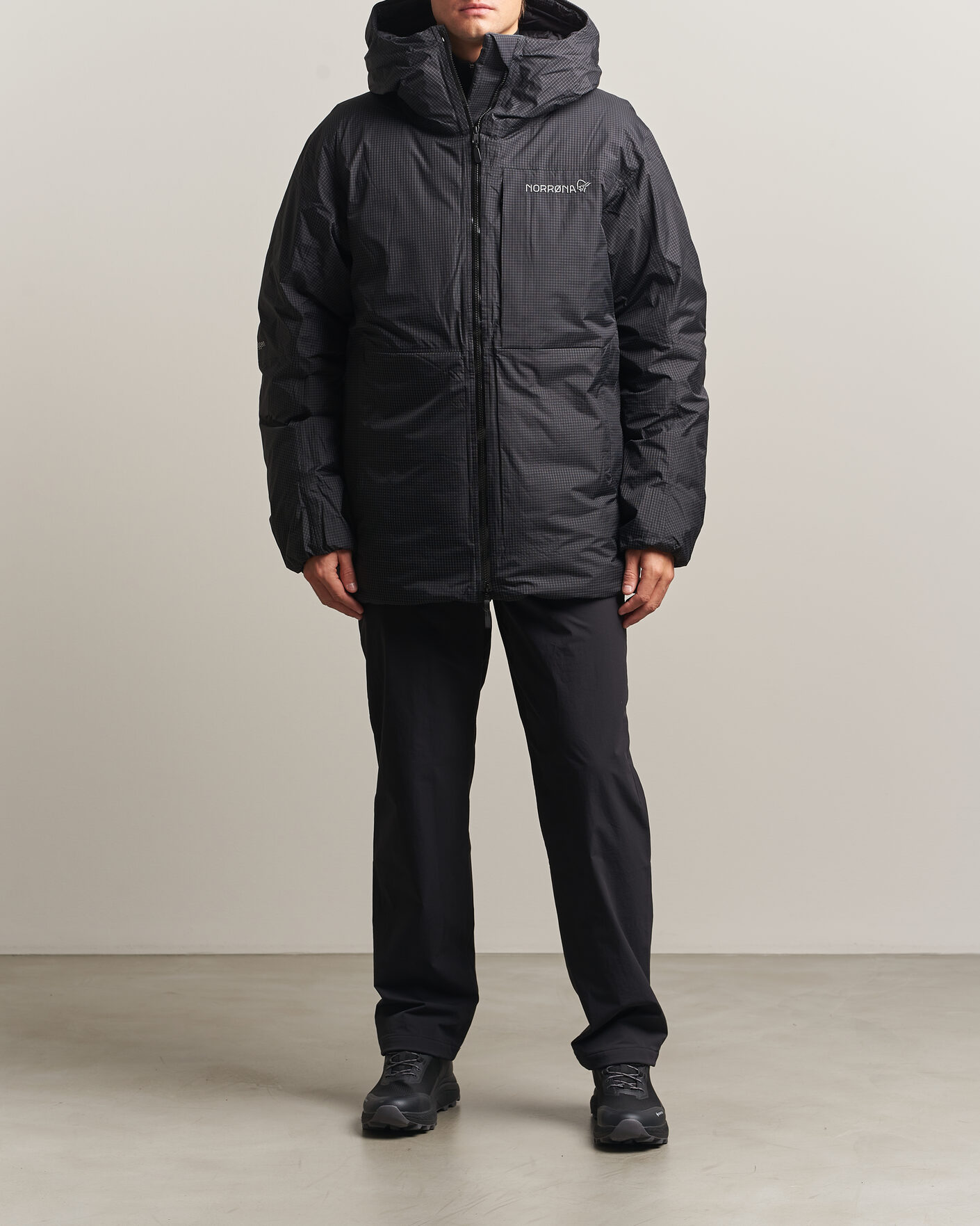 Herre | Jakker | Norrøna | Trollveggen dri2 Down 800 Zip Hood Caviar Black