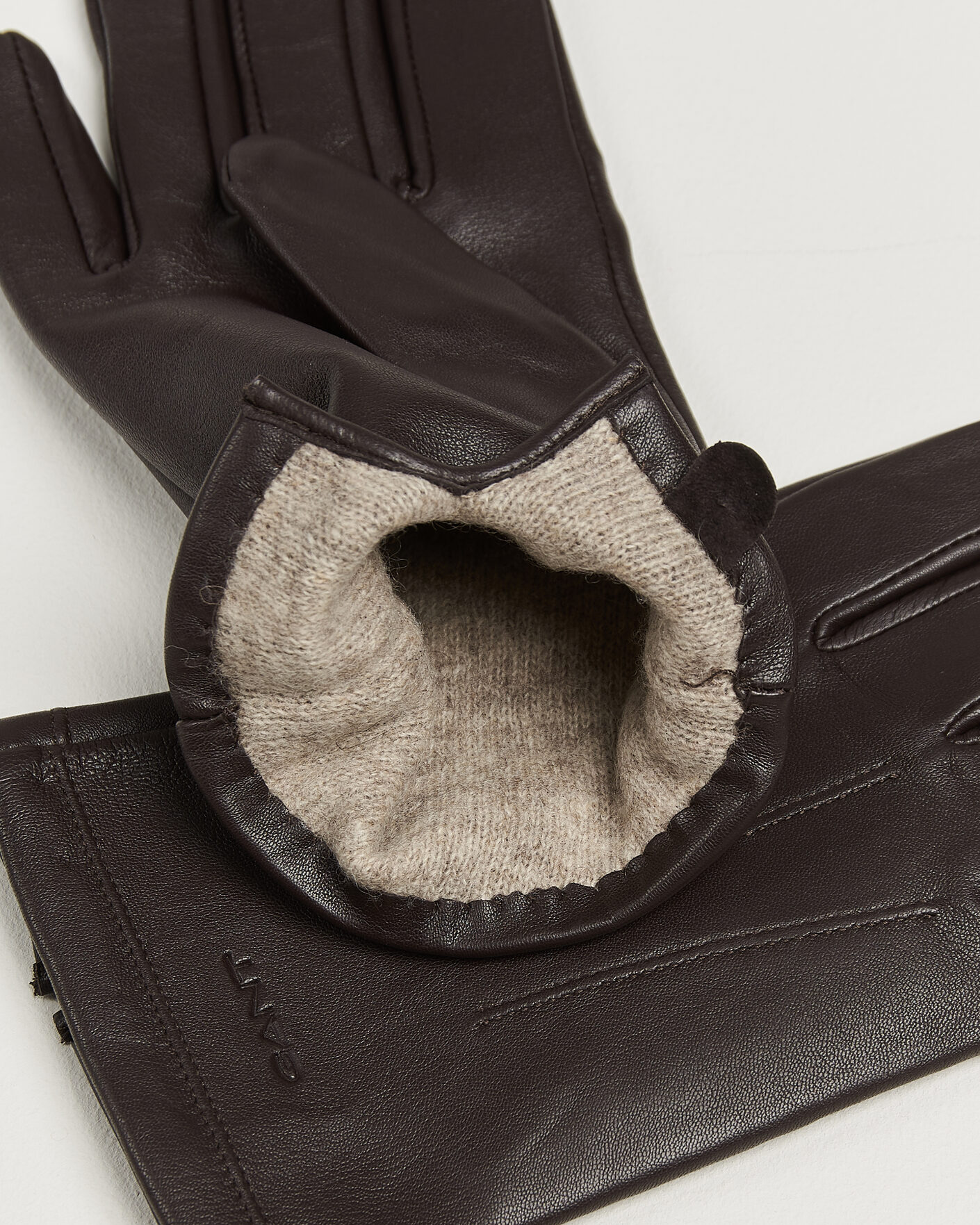 Herre | Handsker | Gant | Cashmere Lined Leather Glove Deep Brown