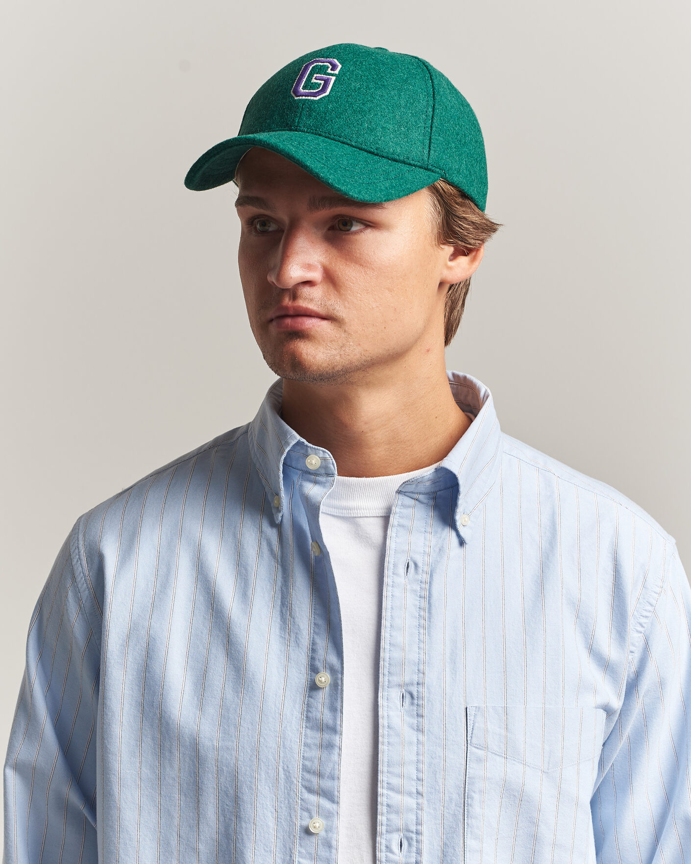 Herre | Hatte & kasketter | Gant | G Badge Wool Melton Cap Dark Emerald